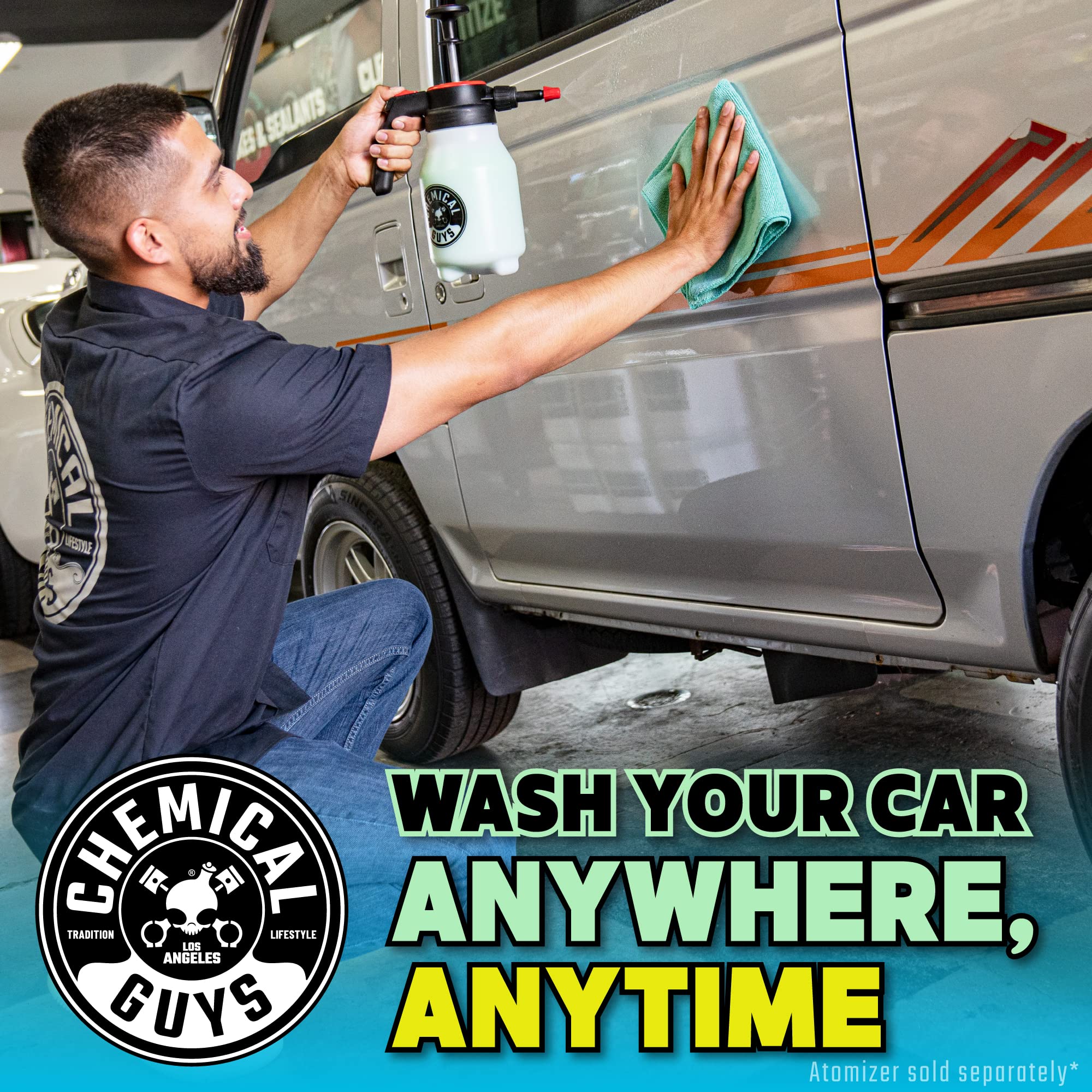 Chemical Guys WAC_707 EcoSmart Hyper Concentrated Waterless Car Wash & Wax (1 Gallon) with ACC_130 Chemical-Resistant Heavy Duty Spray Bottle (32 oz) - Perfect for Quick Car Detailing, RV Cleaning & Mobile Auto Care