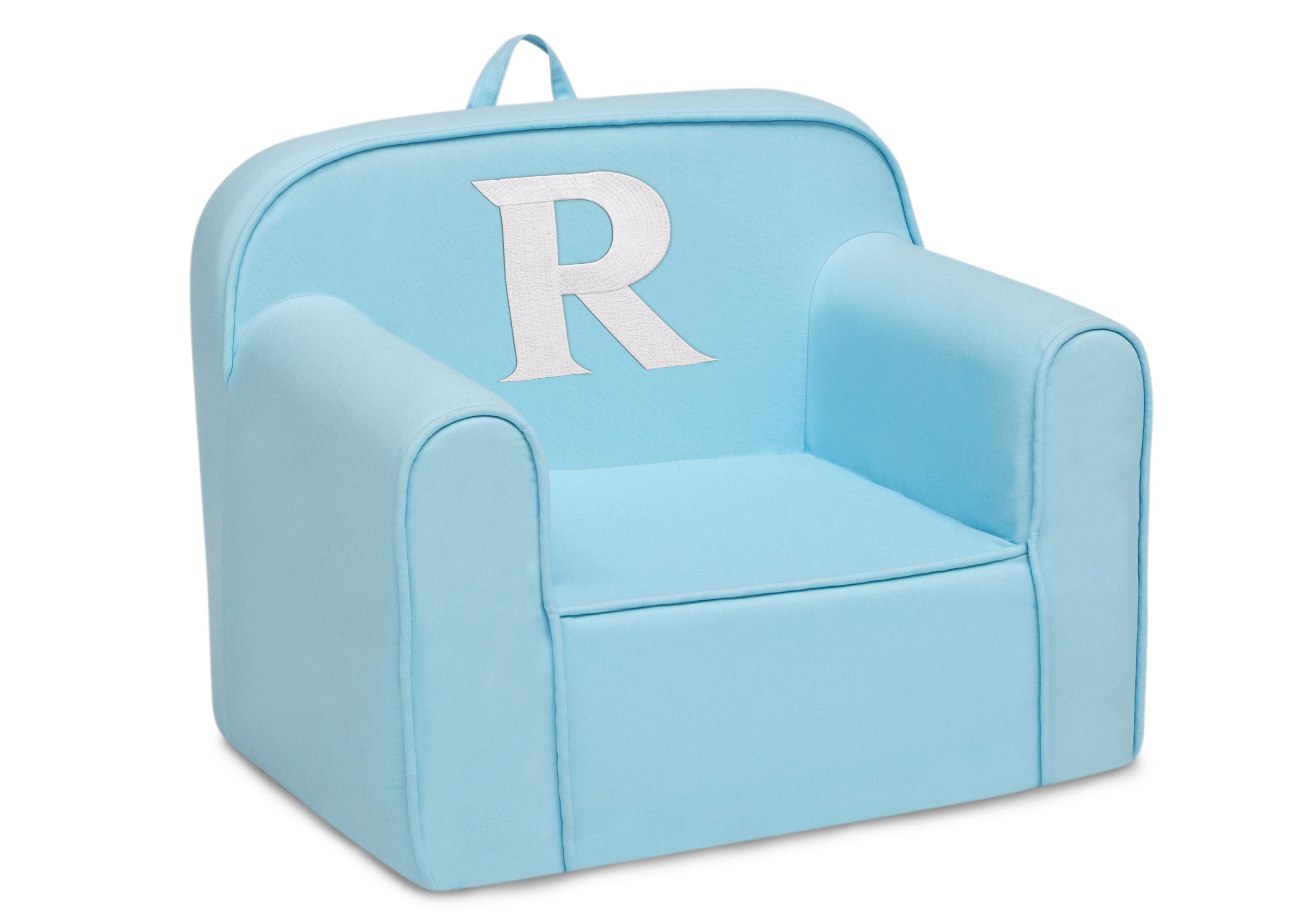 Personalized Monogram Light Blue Cozee Chair - Custom Plush Recliner for Living Room, Nursery & Office - Cozy Reading & Relaxation Seat