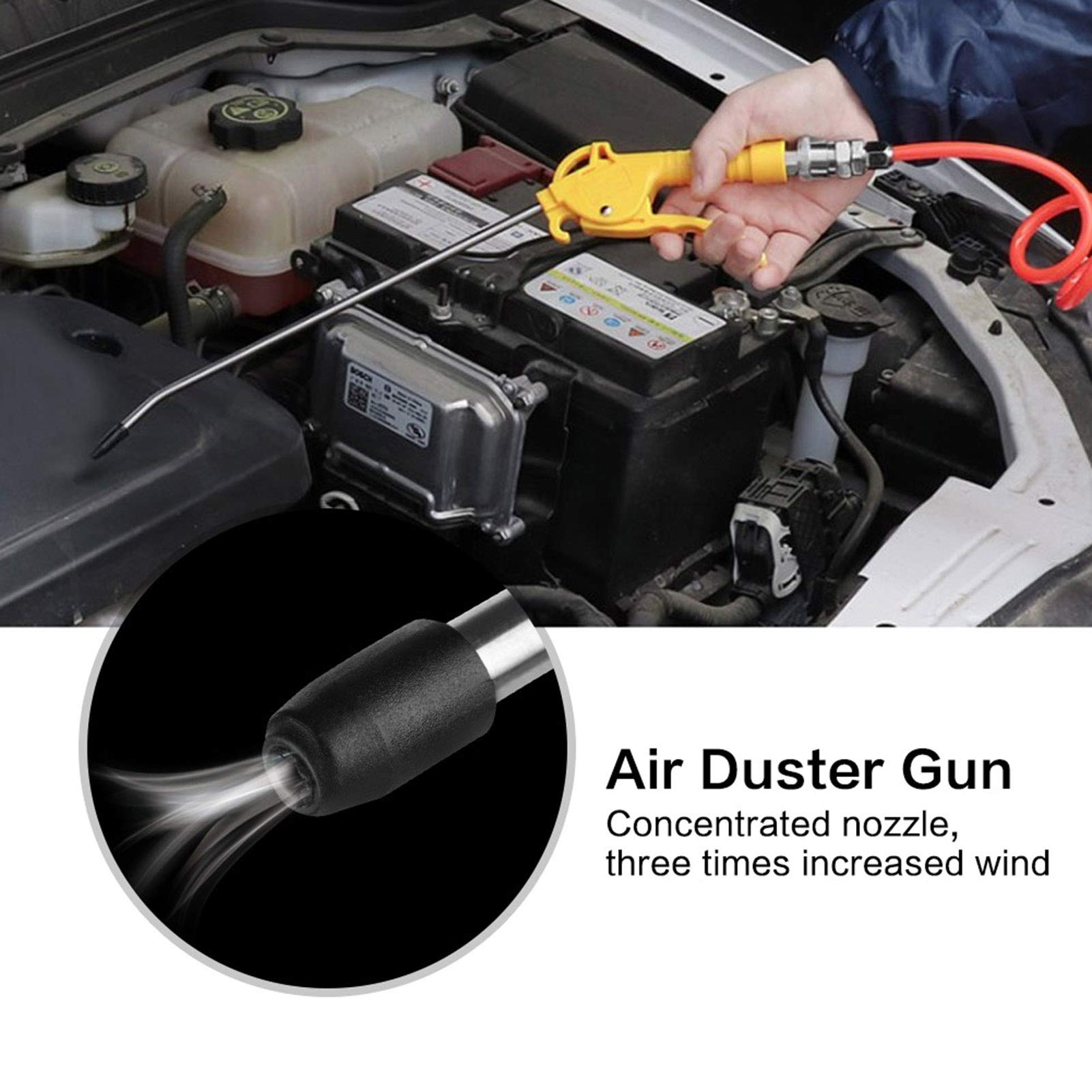 Air Blow Gun for Air Compressors - Heavy Duty Pneumatic Air Nozzle Tool with Extended Joint for Dust Cleaning | Workshop, Garage & Industrial Use