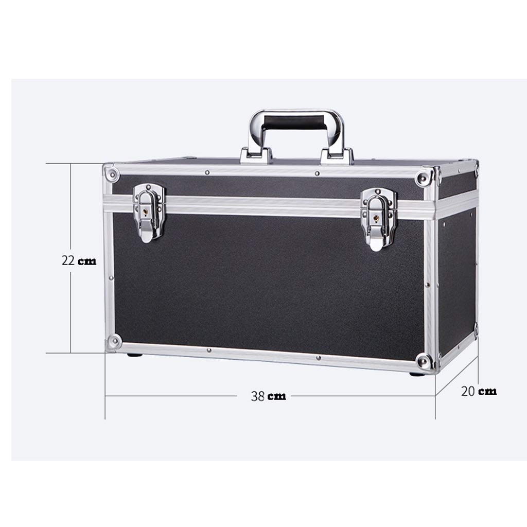Secure Combination Lock Box - Small Black Aluminum Document & Cash Safe for Travel - Portable File Security Box for Passports, Valuables & Important Papers - Ideal for Home, Office & On-the-Go Use