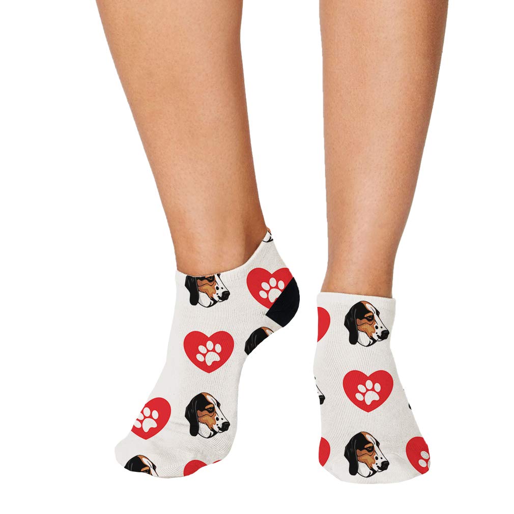 Treeing Walker Coonhound No Show Socks for Women & Men - Breathable Polyester Ankle Socks - Fun Novelty Dog Pattern Socks - Perfect for Casual Wear, Gifts & Dog Lovers