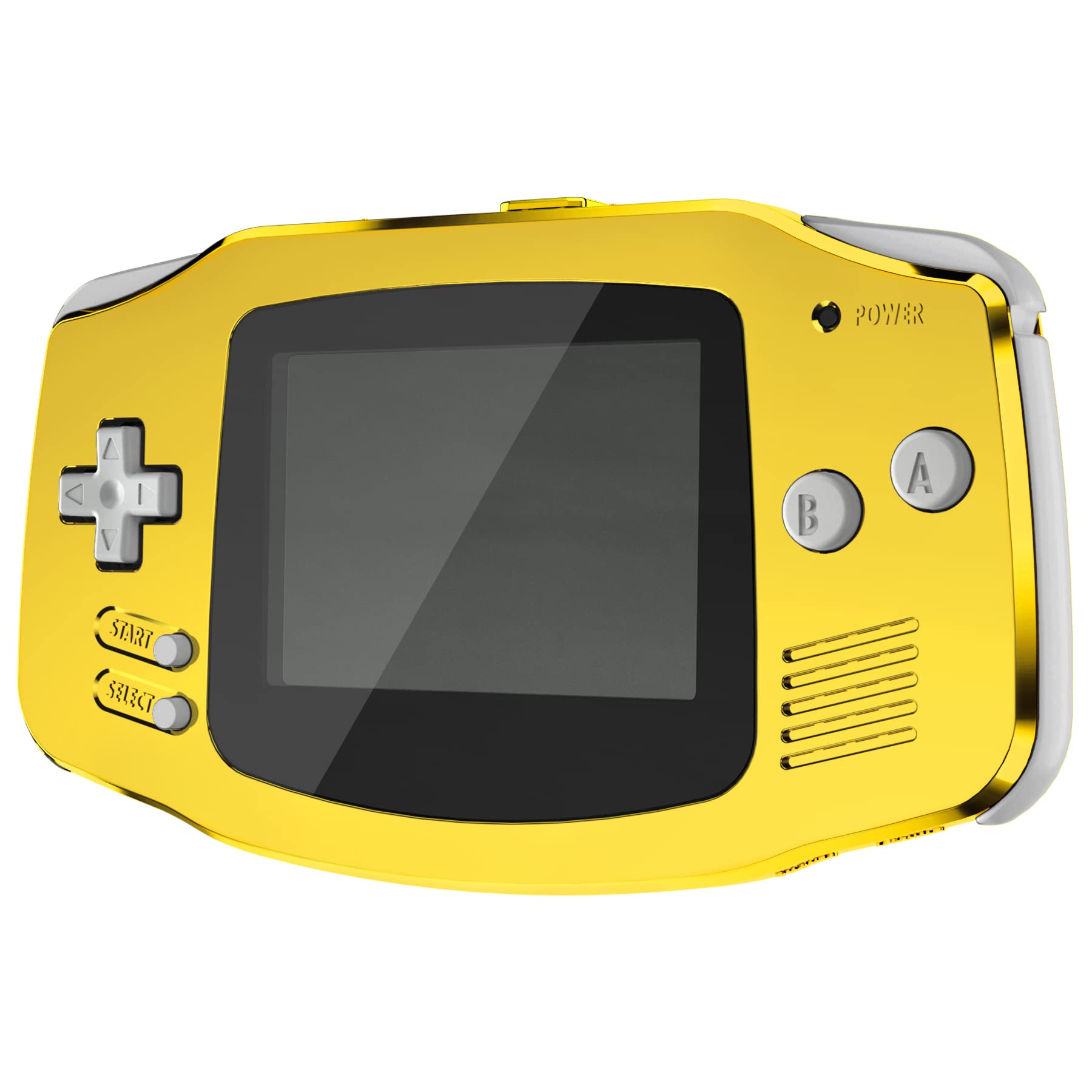 eXtremeRate Replacement Shell with Full Button Cover for Gameboy Advance GBA - Compatible with IPS & LCD Standard (Console & IPS Screen Not Included) - Shiny Chrome Gold - Perfect for Gaming Enthusiasts & Retro Console Collectors