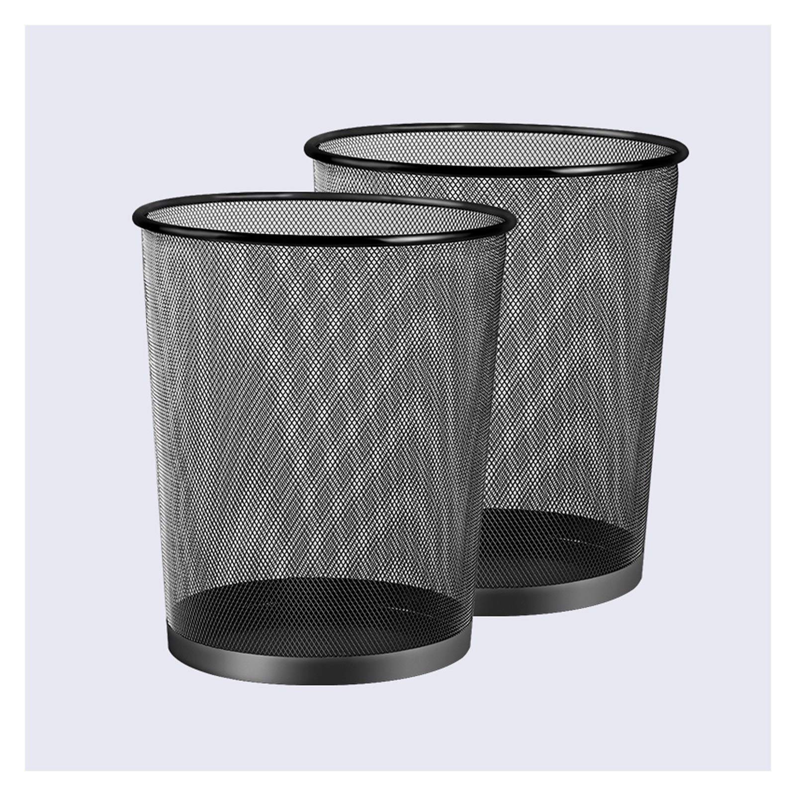 FMOGG Round Mesh Wastebasket - Wrought Iron Hollow Trash Can with No Cover, Metal Recycling Bin for Home, Office, Bathroom & Living Room | Perfect for Indoor Waste Disposal & Eco-Friendly Recycling