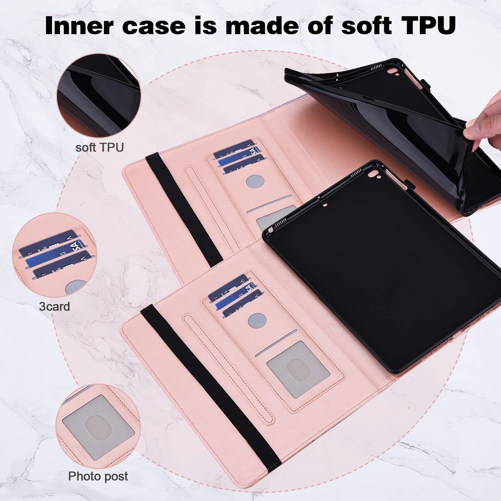Premium Leather Tablet Case for Xiaomi Pad 6 with Embossed Butterfly Design - Slim Protective Cover for Work, Travel & Home Use