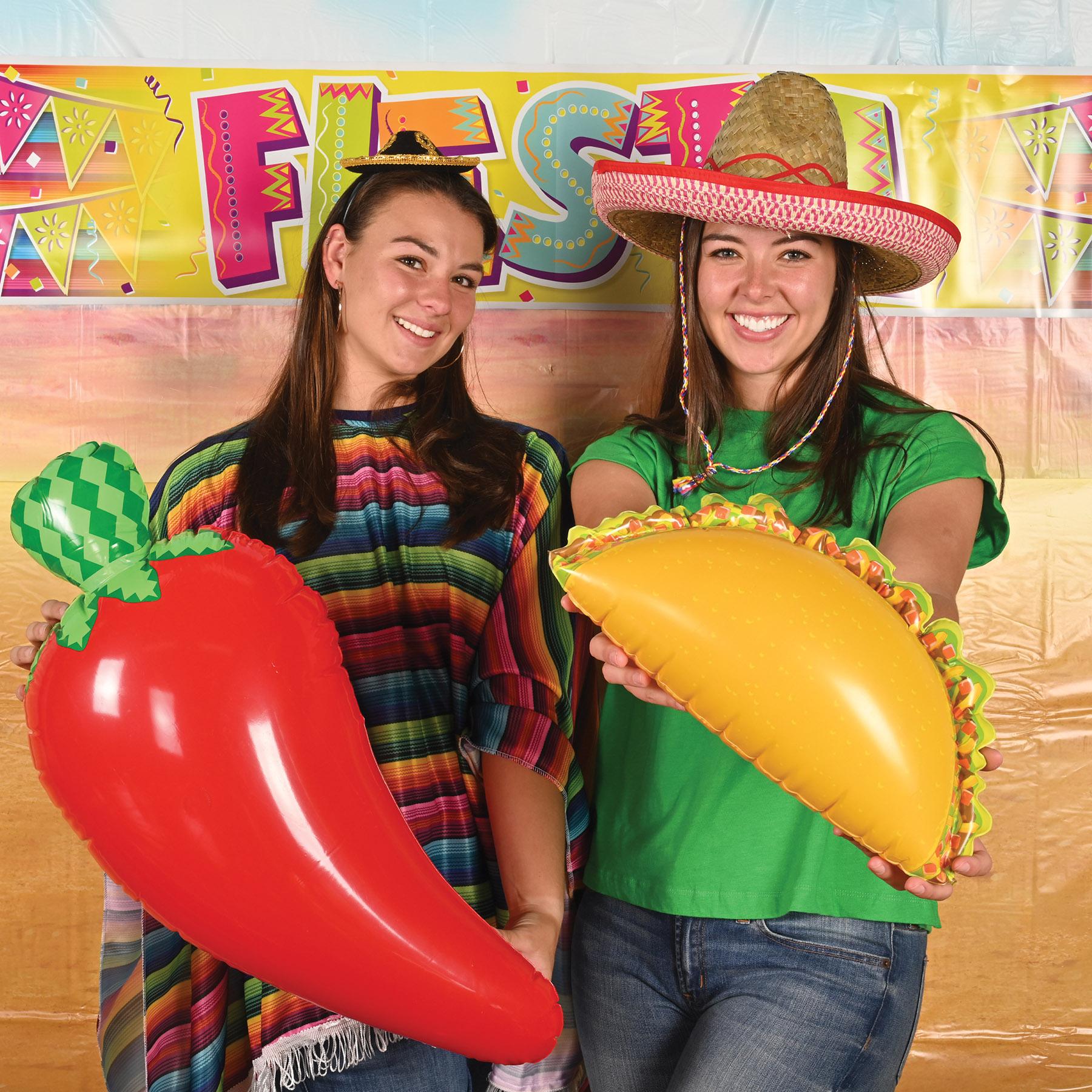 12 Pack Beistle Fiesta Inflatable Taco Party Decorations - Fun Taco-Shaped Balloons for Cinco de Mayo, Mexican Fiesta, Birthday & Themed Parties