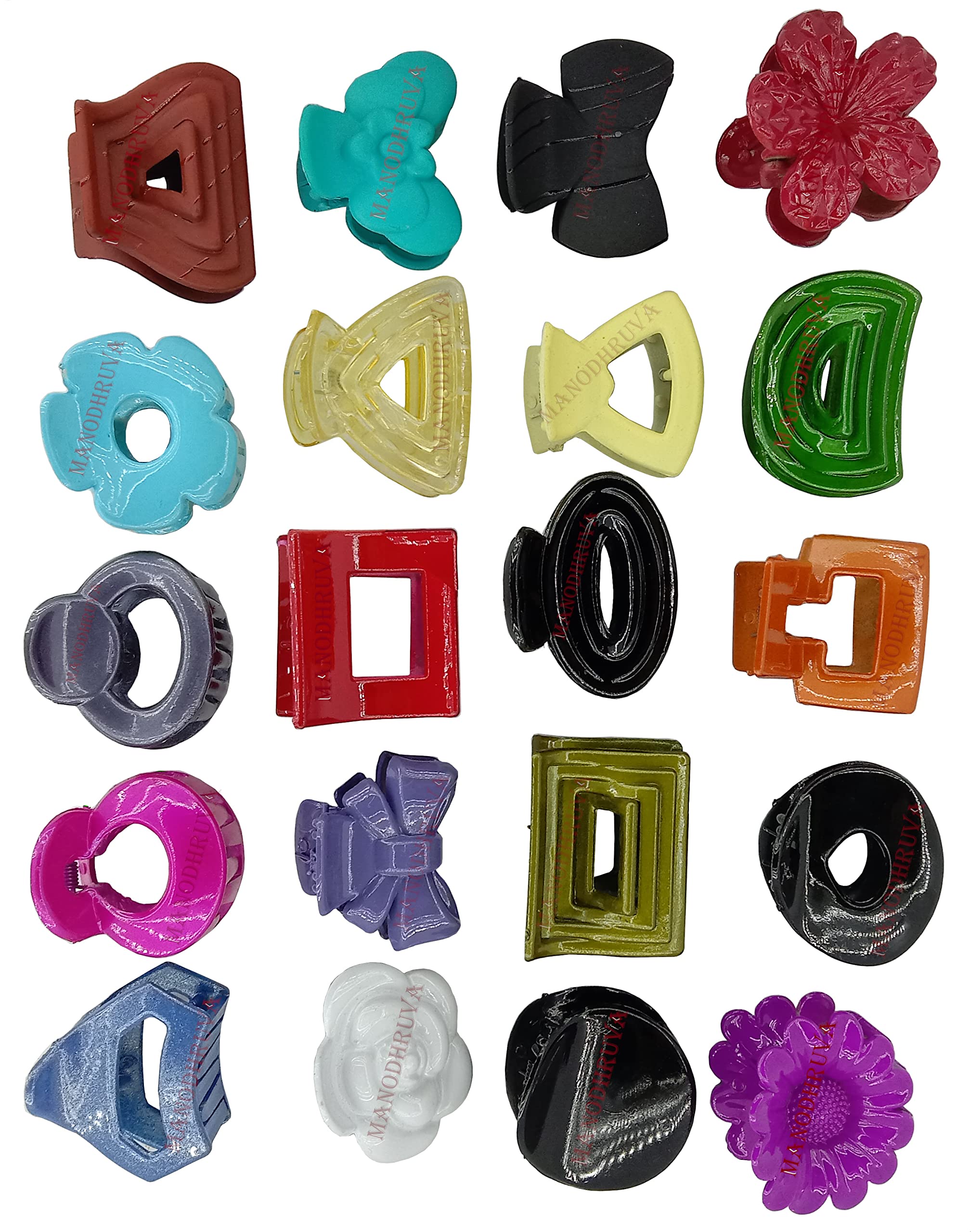 20pcs Small Hair Claw Clips for Women - Colorful Hair Clips for Ponytail, Bun & Updo - Non-Slip Grip for Fine & Thick Hair - Perfect for Work, Gym & Everyday Styling