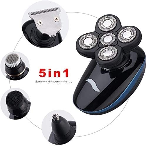 5D Electric Razor for Men - Rechargeable Cordless Wet/Dry Shaver with Nose & Ear Trimmer, Clippers & Facial Cleansing - Waterproof Grooming Kit for Travel, Home & Gym Use