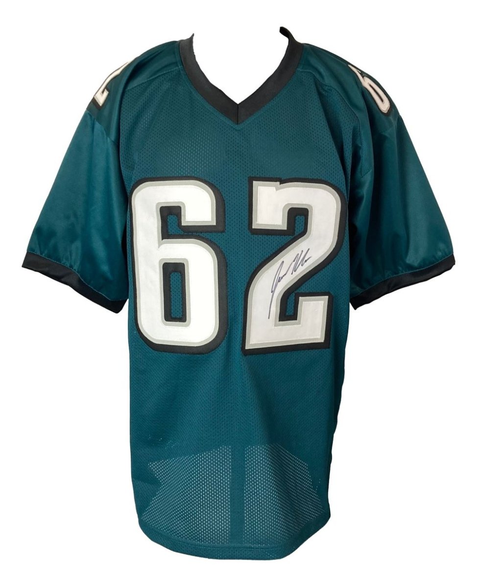 Jason Kelce Philadelphia Eagles Autographed Green Football Jersey - Twice Signed with PSA ITP Hologram - Perfect for Eagles Fans & Sports Memorabilia Collectors