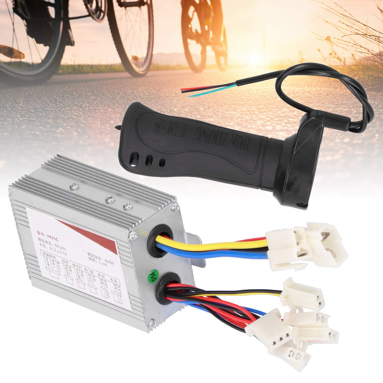 36V 800W Brushed Scooter Controller Kit with Short Cable Throttle Grip - Compatible with Electric Bicycles & Scooters - Perfect for DIY Modifications & Upgrades (Ideal for Commuting, Off-Road Adventures & Performance Enhancements)