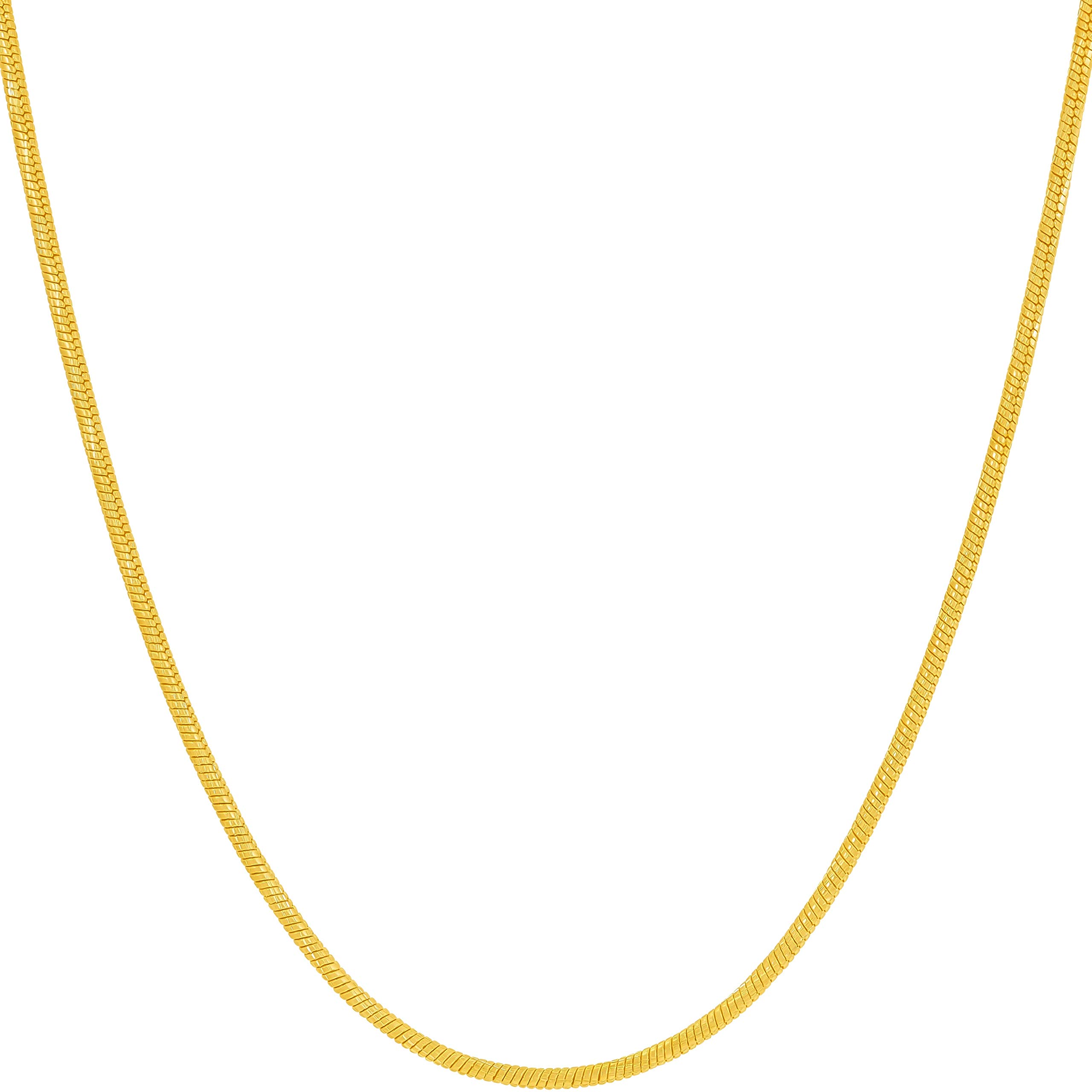 1.5mm Snake Chain Necklace for Women & Men - 24k Gold Plated Stainless Steel Jewelry - Perfect for Everyday Wear, Gifts & Special Occasions