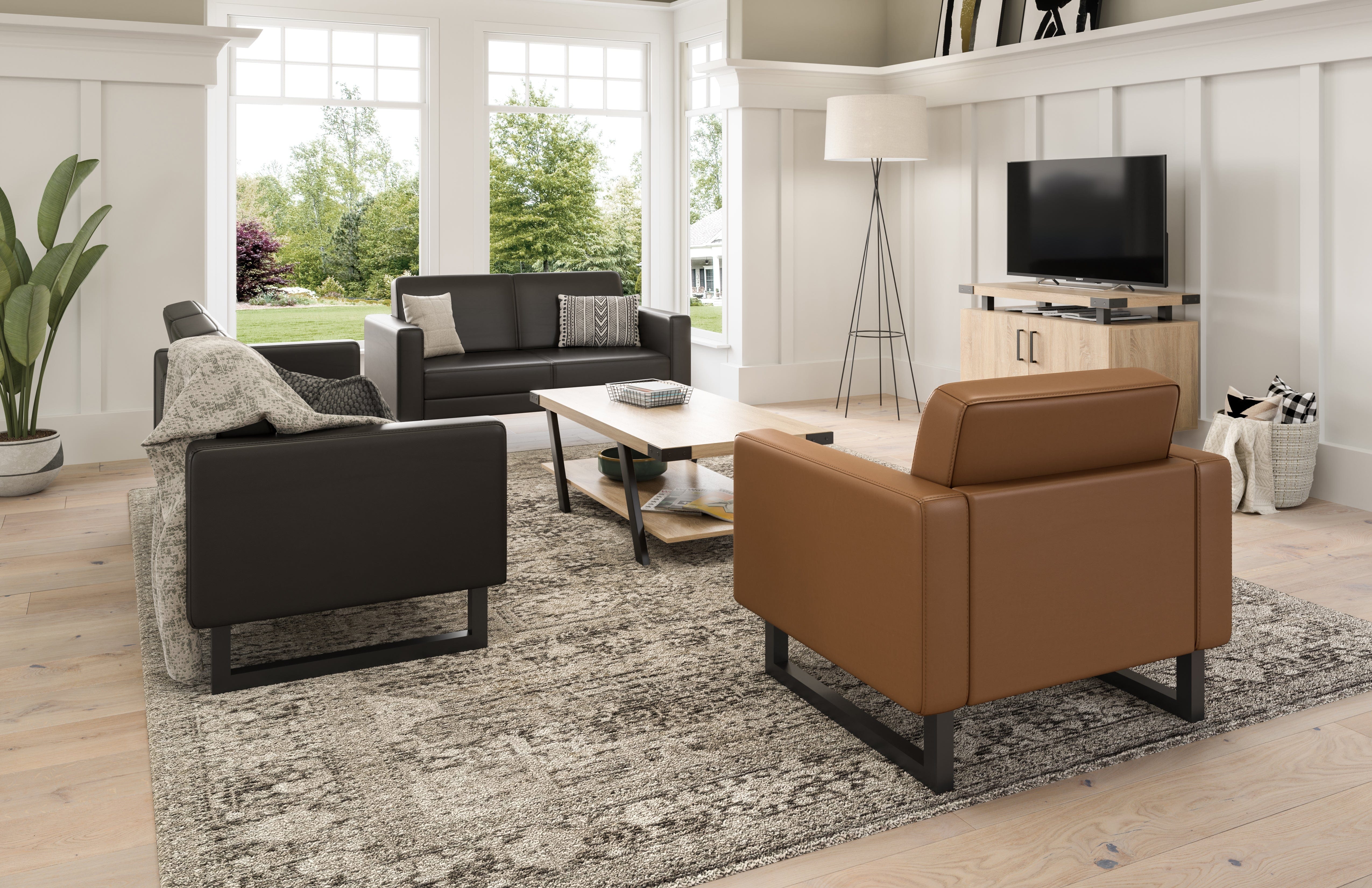 Safco Lounge Settee - Modern Sofa Bench Without Legs [1731] | Perfect for Living Room, Office Waiting Area & Commercial Spaces