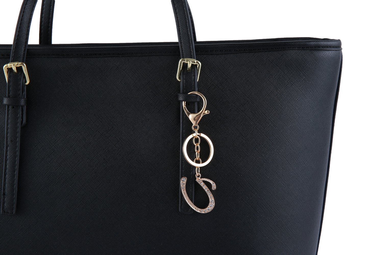 AlphaAcc Elegant Crystal Alphabet Initial Letter Keychain for Women - Stylish Purse Charm & Handbag Accessory with Key Ring - Perfect for Gifts, Daily Use & Fashion Accessories