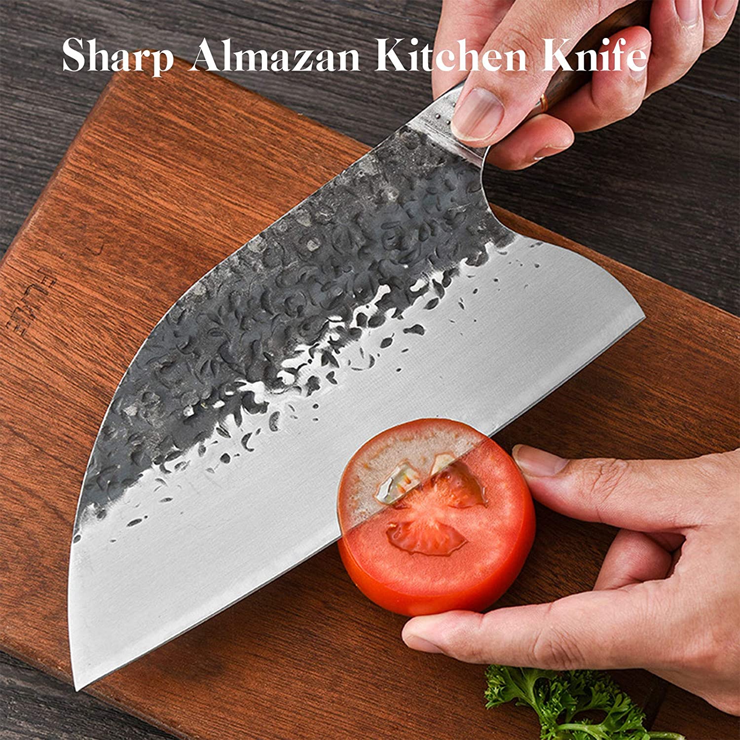 Premium Serbian Chef Knife - High Carbon Steel Meat Cleaver & Butcher Knife | Full Tang Kitchen Knife for Chopping Vegetables & Meat | Professional Cooking, BBQ & Home Kitchen Use