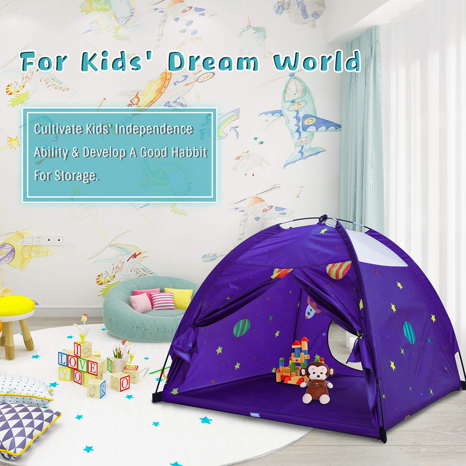 **Purple Kids Play Tent - Indoor & Outdoor Playhouse for Toddlers, Boys & Girls - Fun Gift & Game Toy for Pretend Play, Camping & Backyard Adventures**