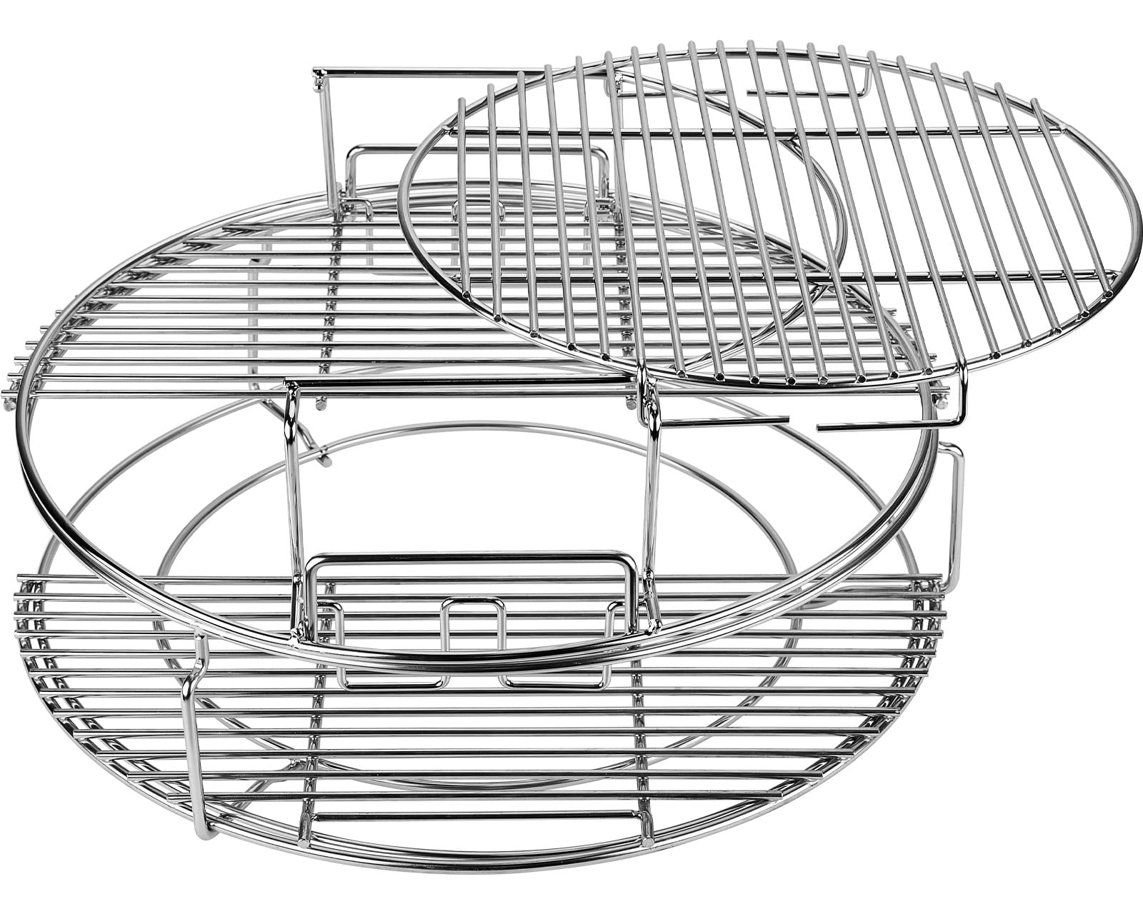BBQ Expander Rack Kit for Large Green Egg Grill - 2-Piece Multi-Function Rack, Conveggtor Basket & Half-Moon Grids | Heavy-Duty Stainless Steel Kamado Grill Accessories | Perfect for Smoking, Grilling & Baking