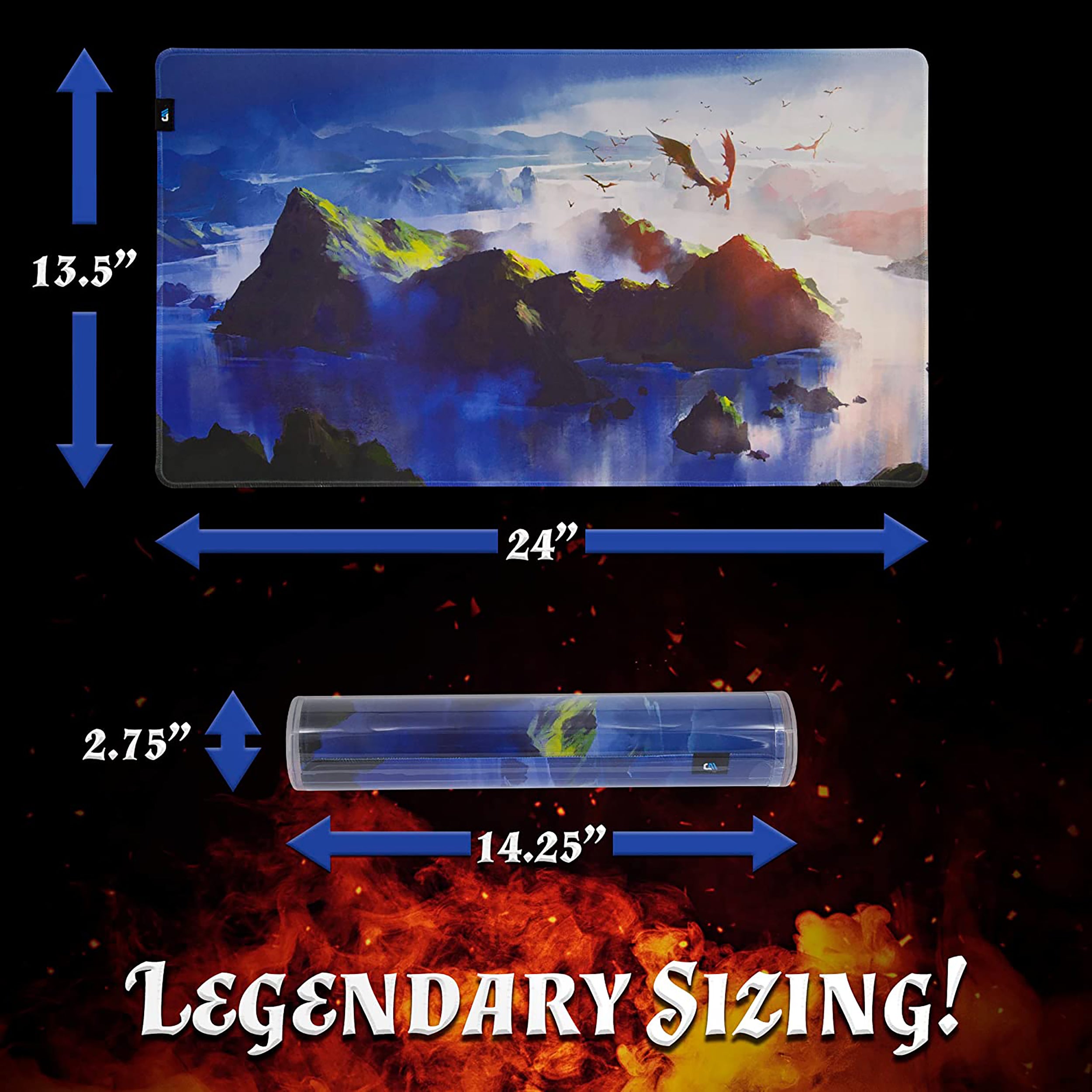 CASEMATIX Premium 24 x 13.5 Inch TCG Playmat with Reusable Case | Non-Slip MTG & Card Game Mat for Magic, Pokémon, Yu-Gi-Oh | Perfect for Tournaments, Game Nights & Collectors