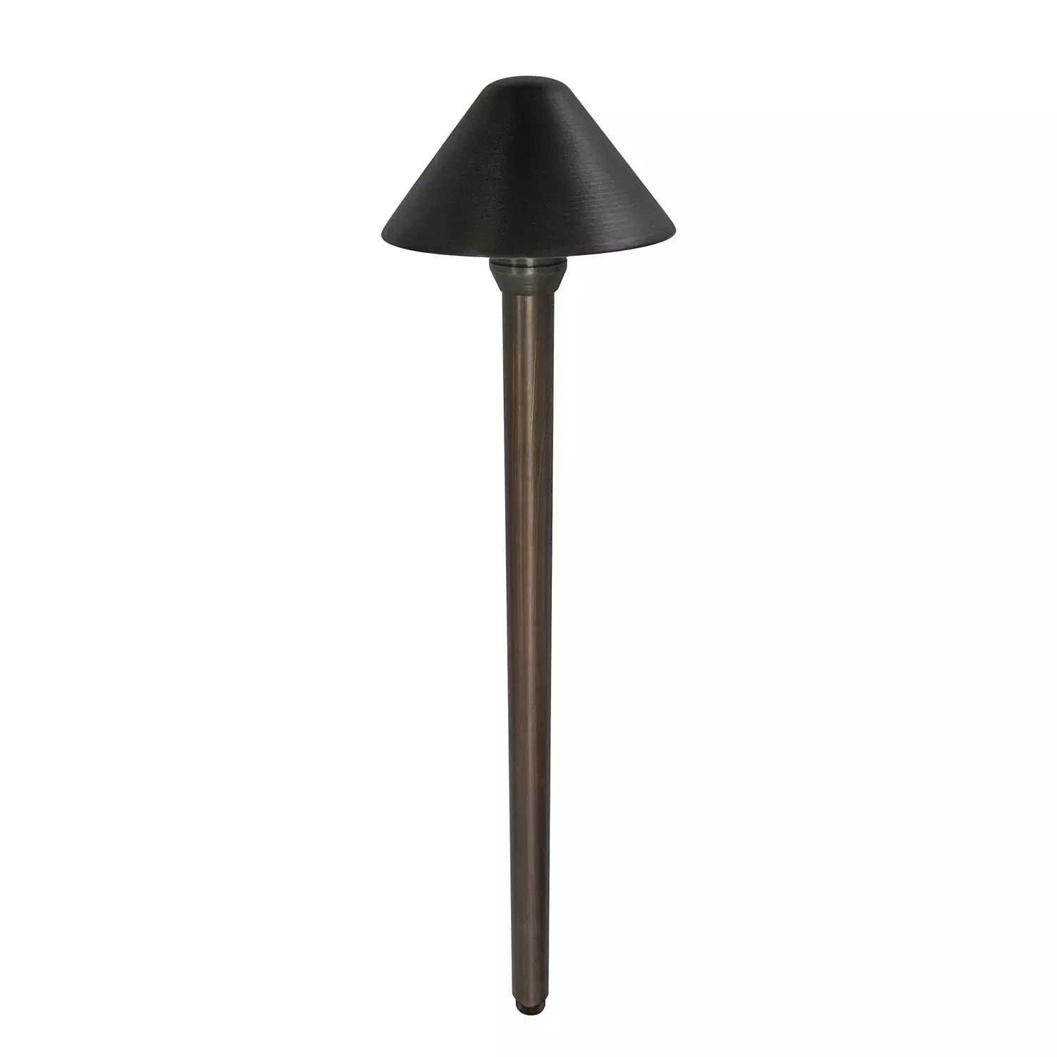 PL80B G4 Solid Brass Mushroom Hat Path Light - Light Bronze Finish Low Voltage Outdoor Landscape Lighting for Garden, Walkway, and Patio Illumination