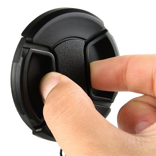 Dot Line 58mm Lens Cap with Leash - Secure Camera Lens Cover for Canon Nikon Sony DSLR - Perfect for Travel, Outdoor Photography & Lens Protection