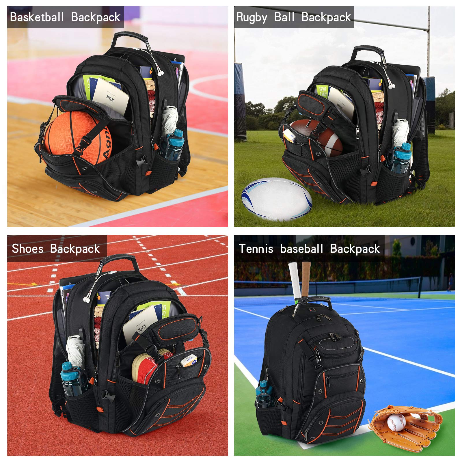 VECKUSON 18.4 Inch Large Laptop Backpack for Men - 55L Extra Big Gaming Backpack with USB Charging Port, TSA Approved Flight Friendly & RFID Anti-Theft Pockets - Perfect for Travel, Work & College Students