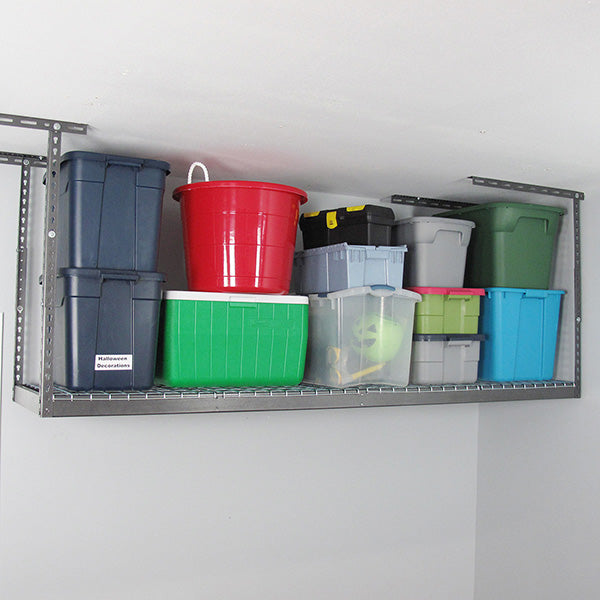 2' x 8' Overhead Garage Storage Rack - Heavy Duty Steel Shelving for Garage Organization - Perfect for Storing Bins, Tools & Seasonal Items