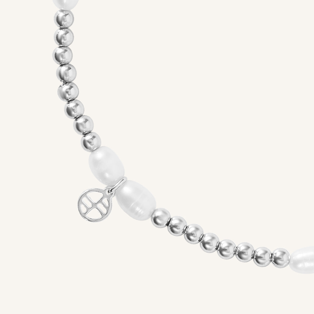 Stretchy Pearl Anklet with Sahara Stone - Elegant Adjustable Ankle Bracelet for Women | Perfect for Beach Weddings, Summer Outfits & Boho Fashion