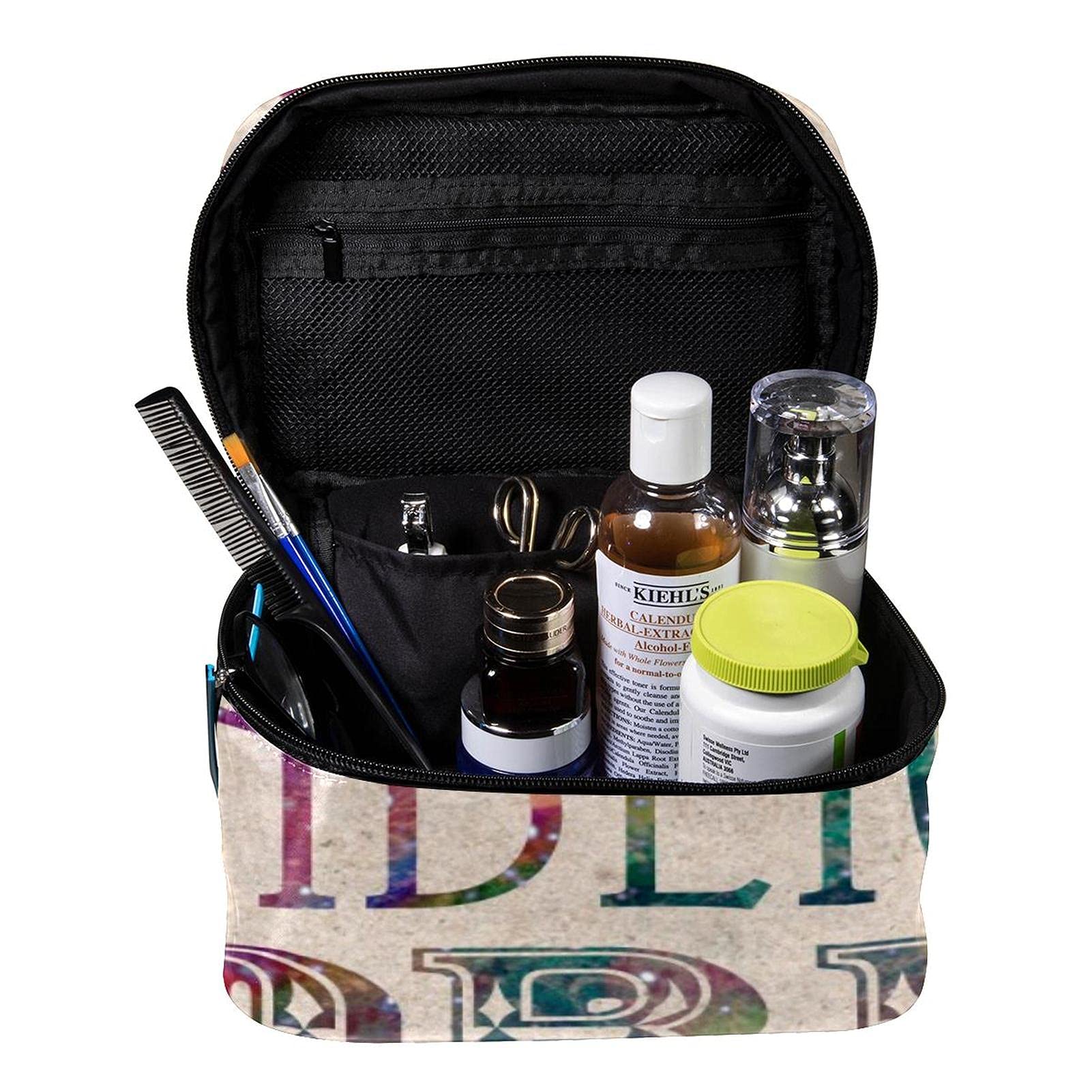Bohemian Tribal Art Pattern Large Travel Makeup Bag - Waterproof Cosmetic Organizer with Zipper for Women & Girls | Perfect for Vacation, Gym, Beach & Daily Use