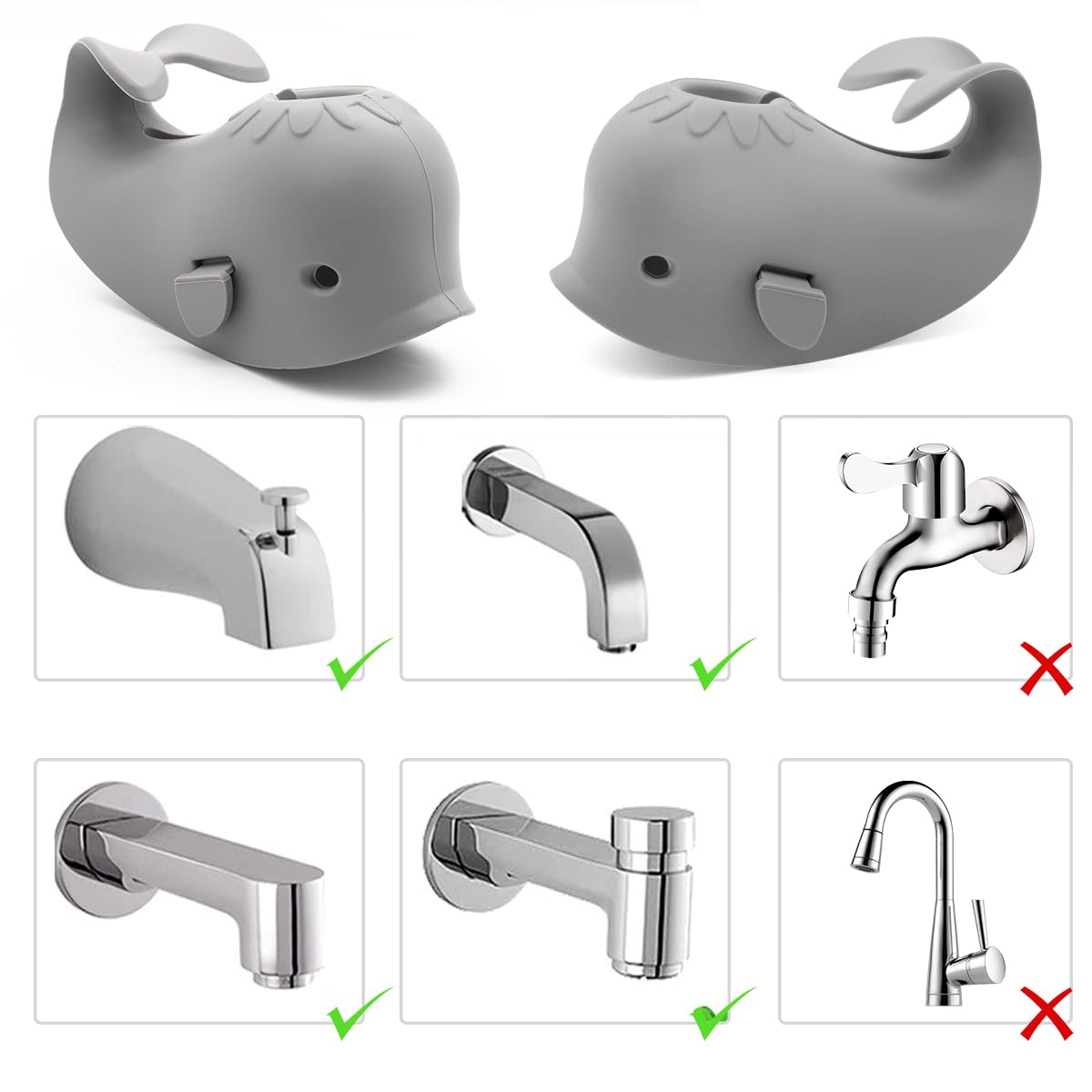 Whale-Shaped Silicone Baby Bathtub Faucet Cover - Soft Safety Spout Protector for Toddlers & Infants - Non-Slip Bath Toy & Childproofing Essential - Perfect Baby Shower Gift for New Parents (Ideal for Bath Time Safety & Fun)