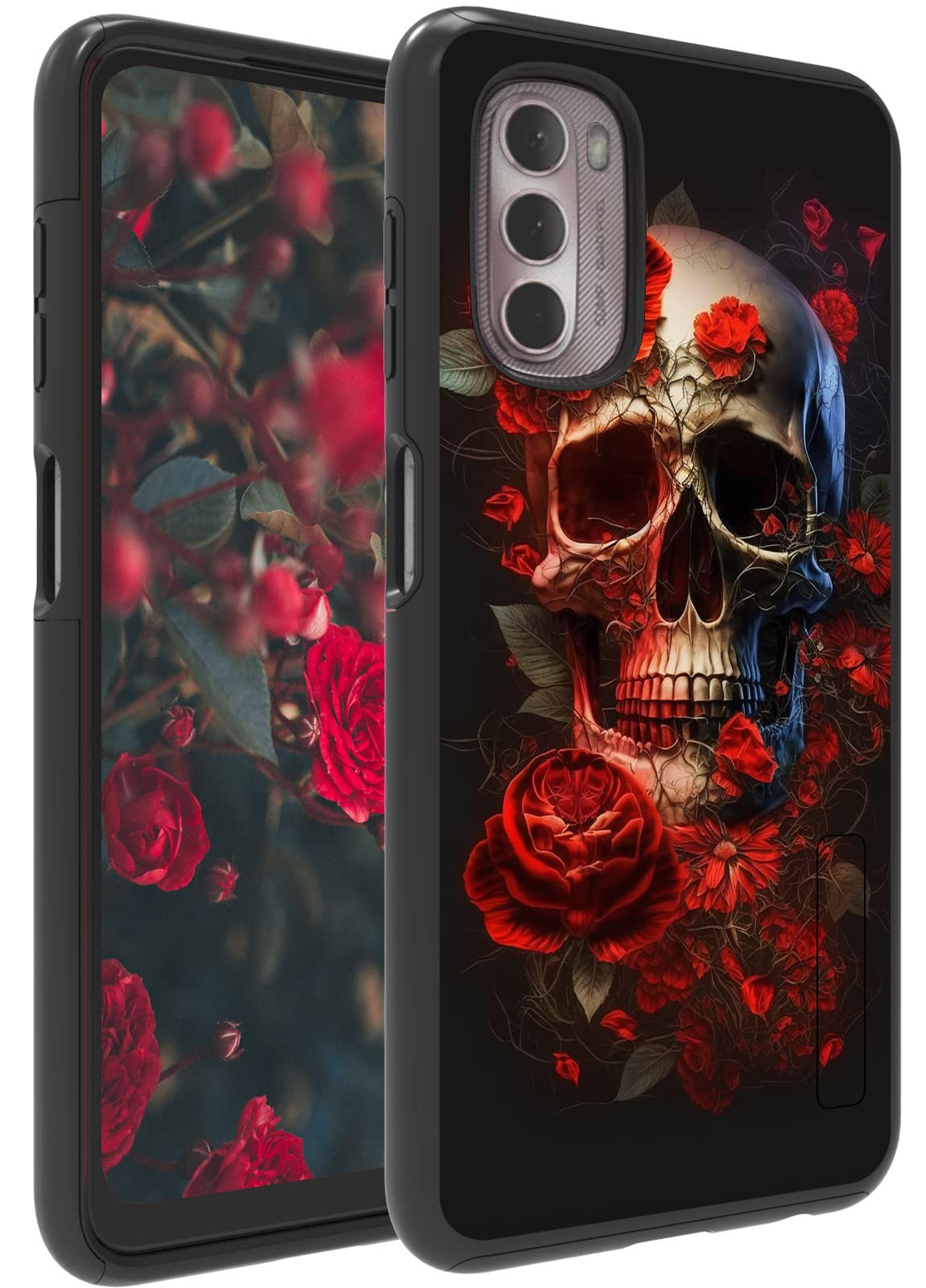 Shockproof Phone Case for Motorola Moto G Stylus 5G 2022 - Heavy Duty Dual Layer Protective Cover with Pink Roses Design for Women & Men | Perfect for Everyday Use, Work & Outdoor Activities