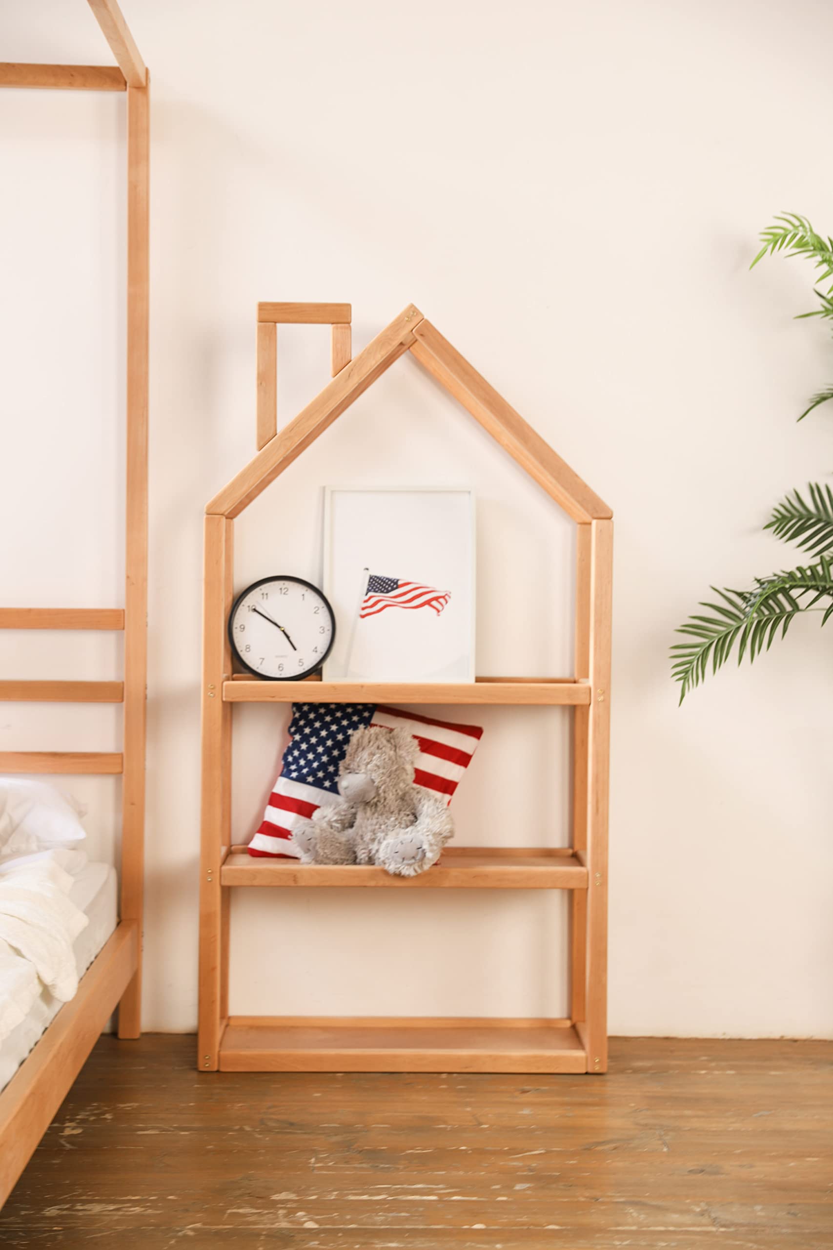Montessori Bookshelf for Kids - Wooden Toddler Bookshelf & Room Organizer - Montessori Furniture for Nursery, Playroom & Bedroom - Space Saving Kids Bookshelf for Learning & Play