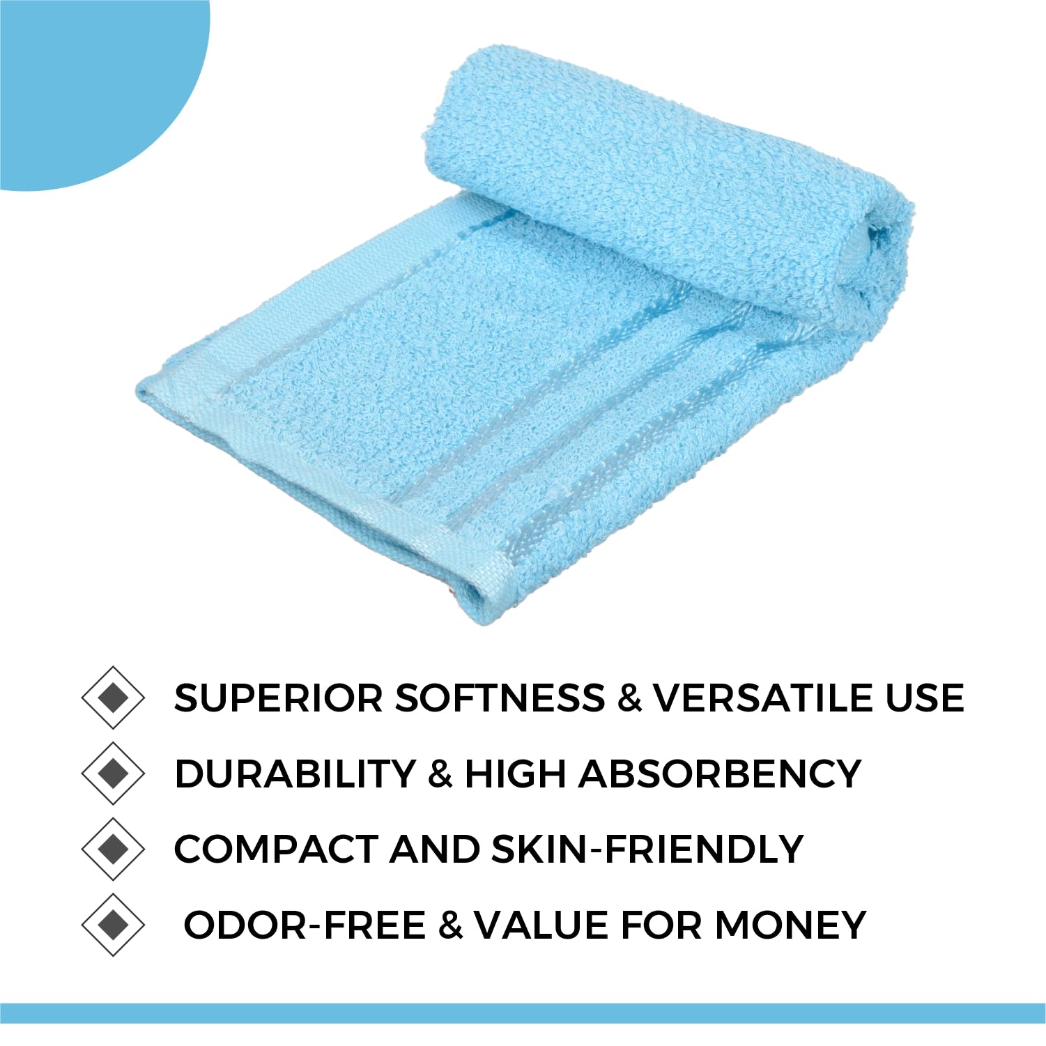 Kuber Industries Soft Face Towels - 14x21 Inch Pack of 3 | Gym & Workout Hand Towel | Travel & Daily Use Facial Towel | Quick-Dry Lining Design | Perfect for Skincare, Fitness & On-the-Go