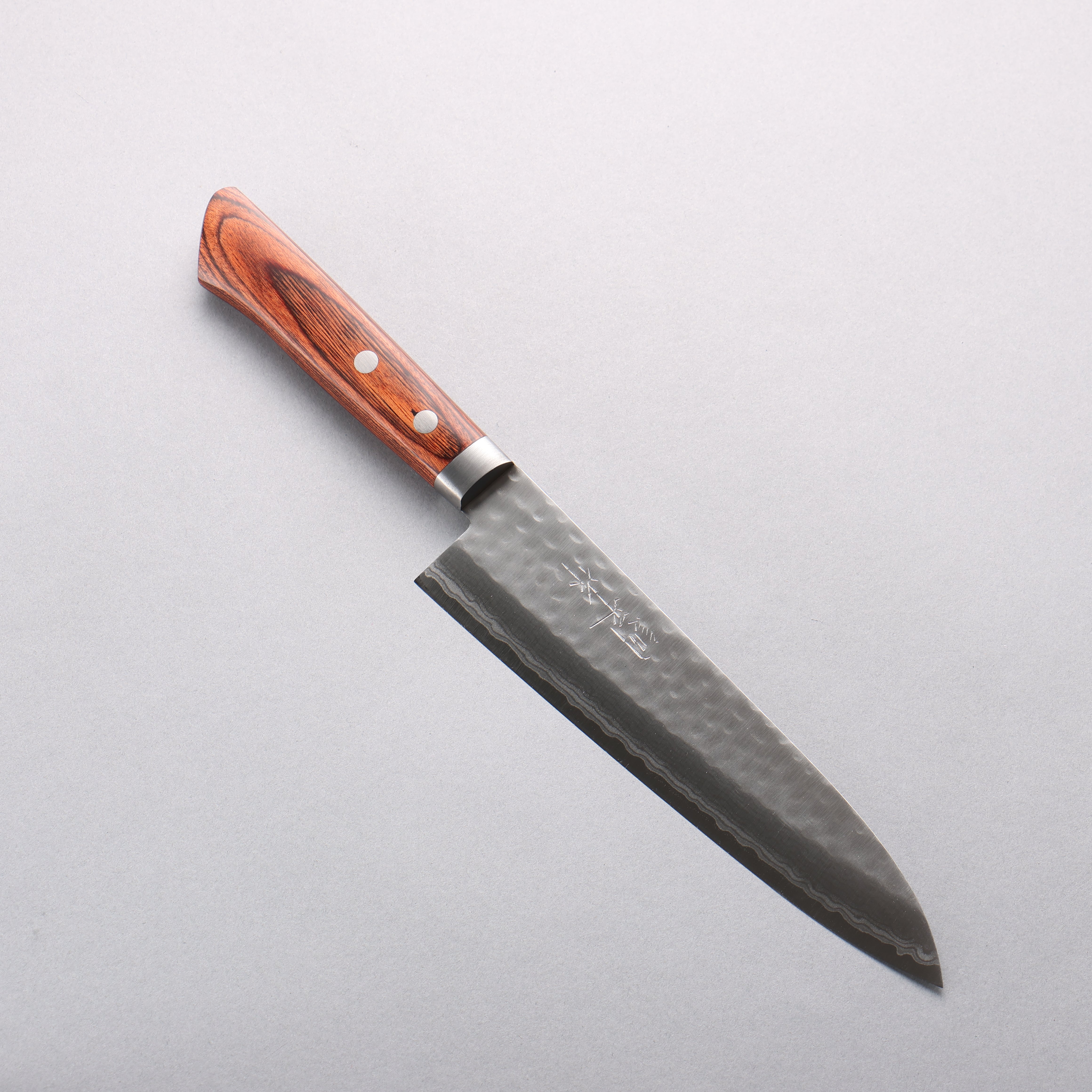 Premium Kunihira Kokuryu VG10 Hammered Damascus Gyuto Knife 180mm - Japanese Chef Knife with Mahogany Handle - Perfect for Slicing, Dicing & Precision Cooking