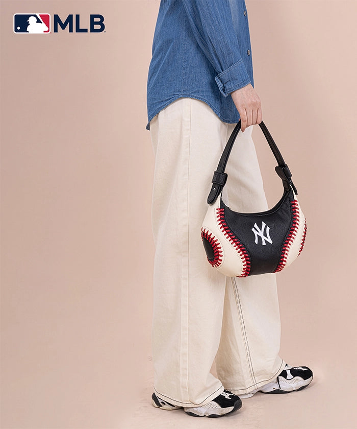 MLB New York Yankees Hobo Bag for Women - Stylish Crossbody Shoulder Purse - Perfect for Baseball Games, Travel & Everyday Use