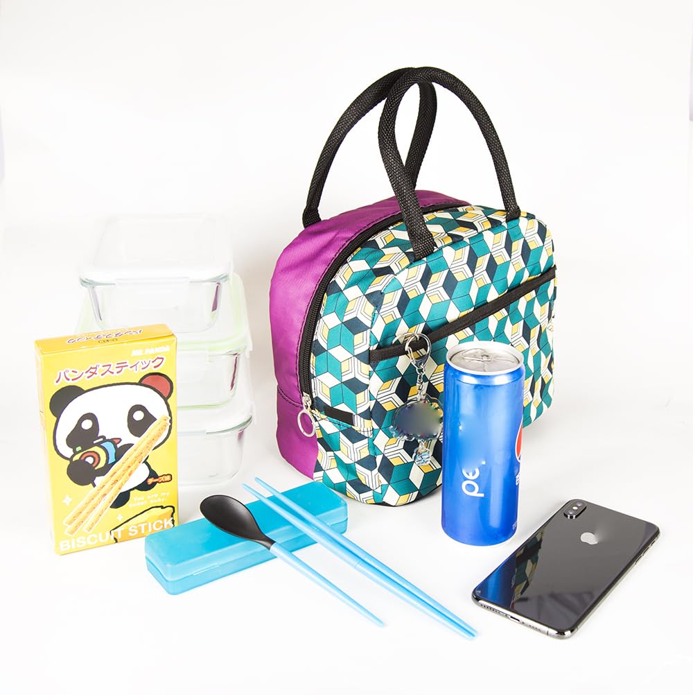 Maxer Insulated Lunch Bag for Women & Kids - Japanese Anime Design, Thermal Cooler Lunch Box for School, Work, Picnics & Outdoor Activities