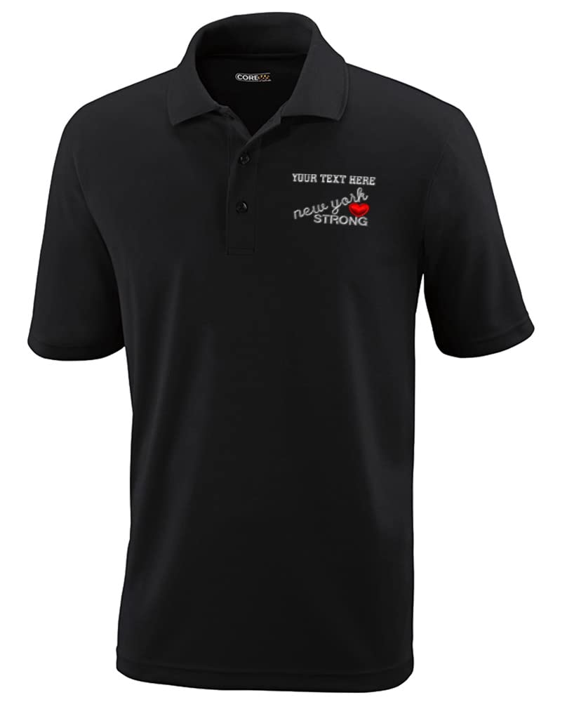 Custom Performance Golf Polo Shirts - Moisture-Wicking Polyester Tees for Men & Women - New York Strong Design - Perfect for Golf Tournaments & Casual Wear