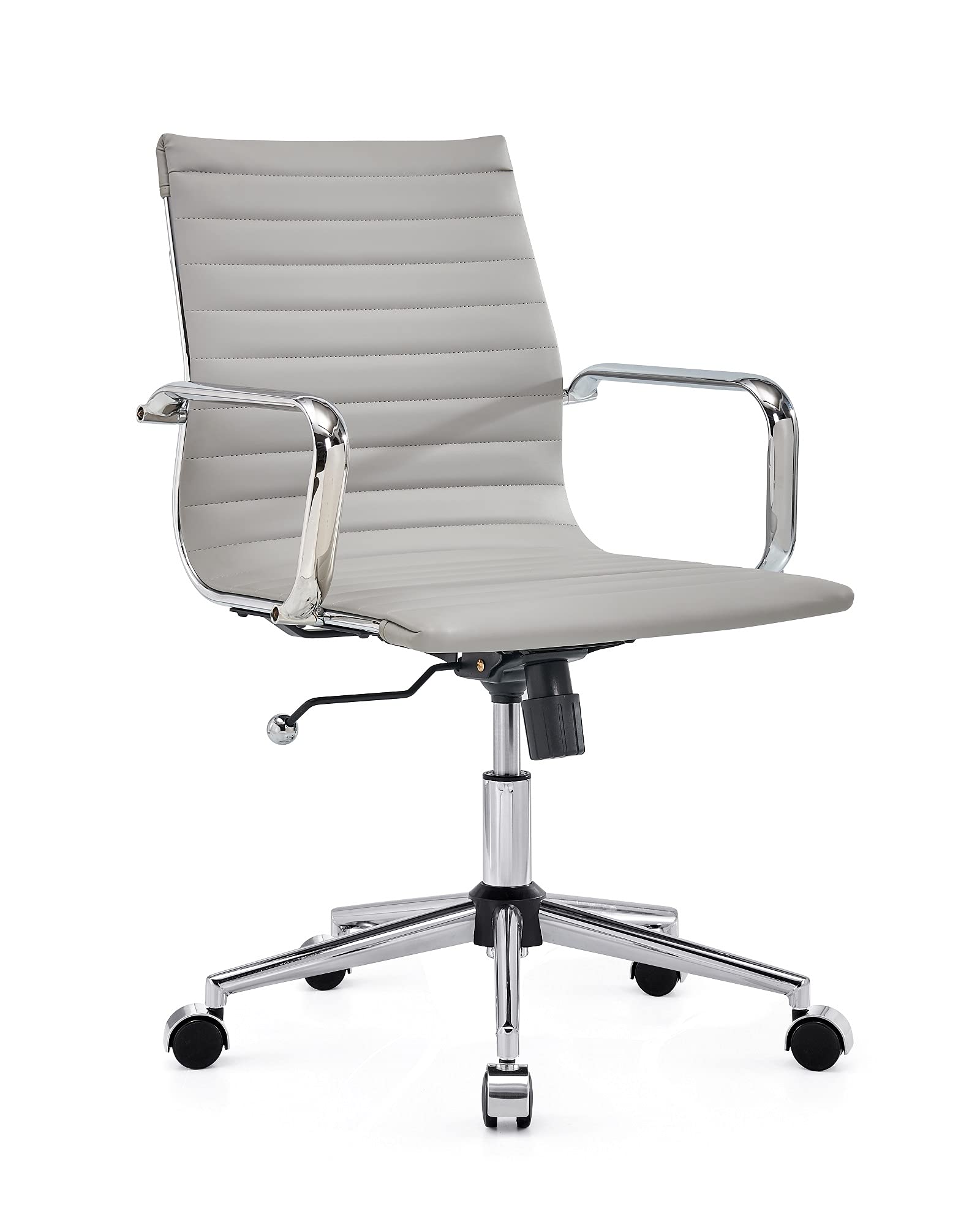 Ergonomic Grey Office Chair - Modern Adjustable Desk Chair with Lumbar Support for Home & Office Workspace (3011 Grey) - Perfect for Long Hours Sitting, Gaming & Remote Work