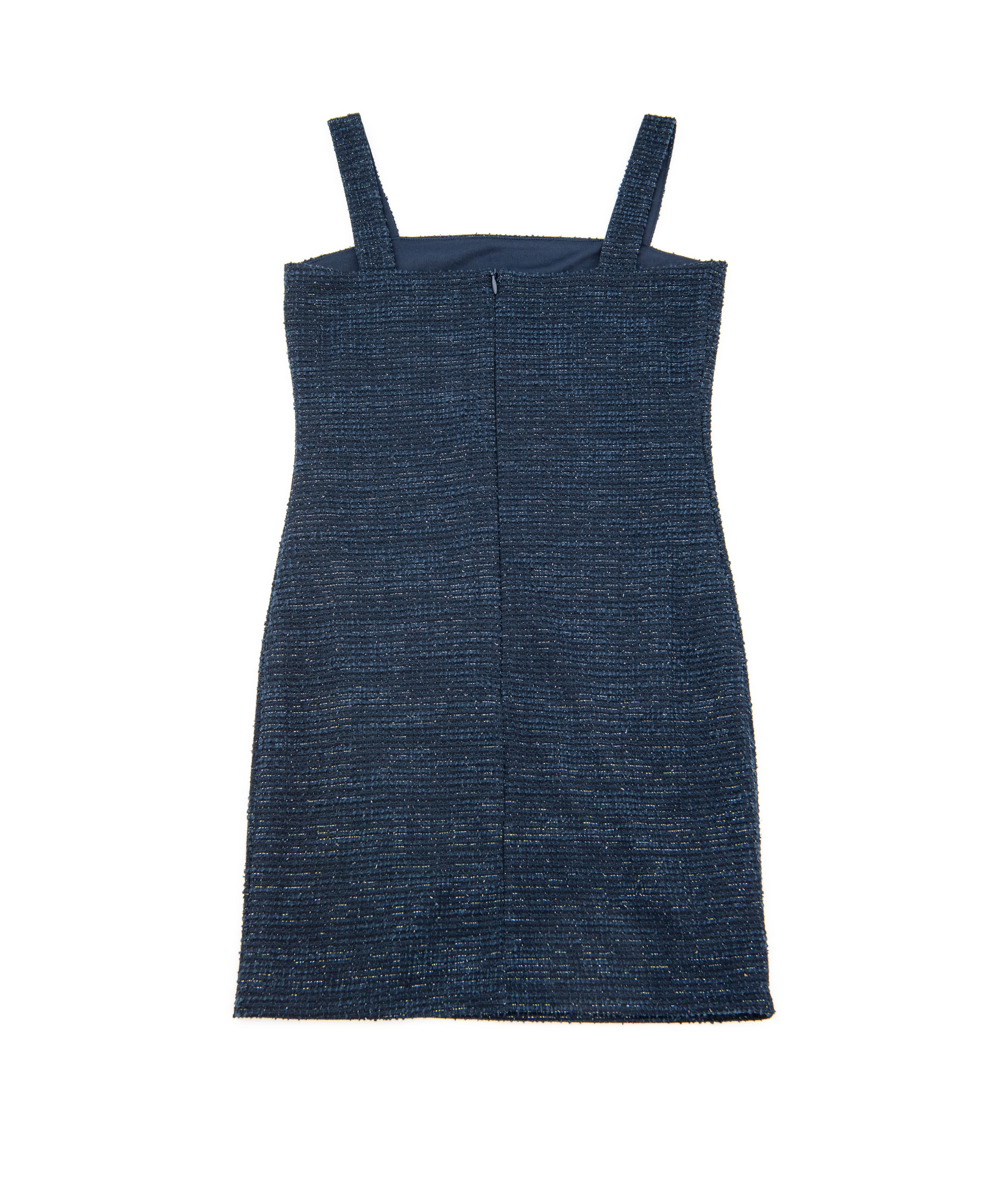 Debra Girls Cara Navy Boucle Straight Strap Dress - Elegant Party & Formal Occasion Outfit for Teens