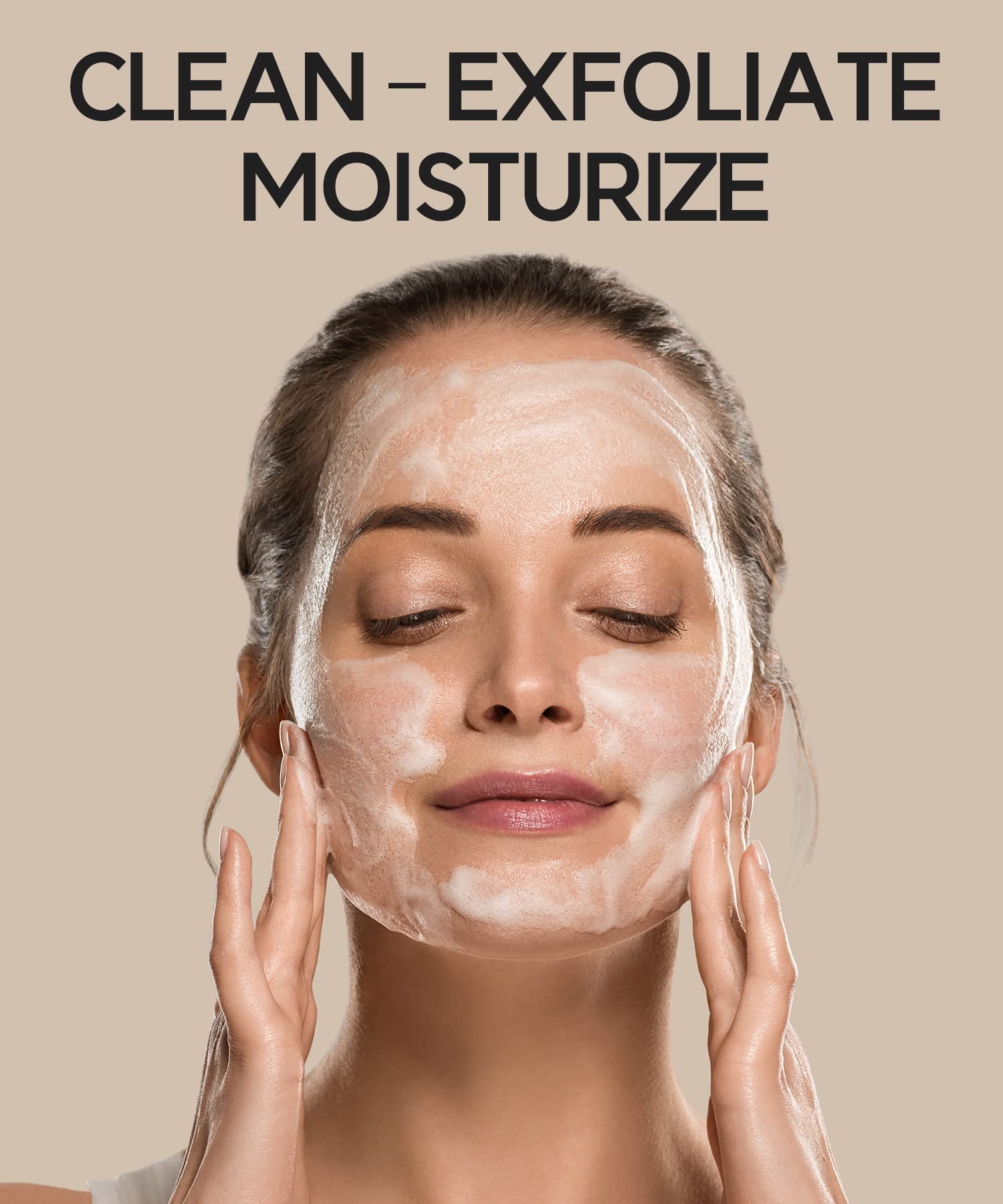 Korean Deep Cleansing Foam Face Wash for Blackheads & Acne - with Exfoliating Brush - Oily Skin Care for Daily Use