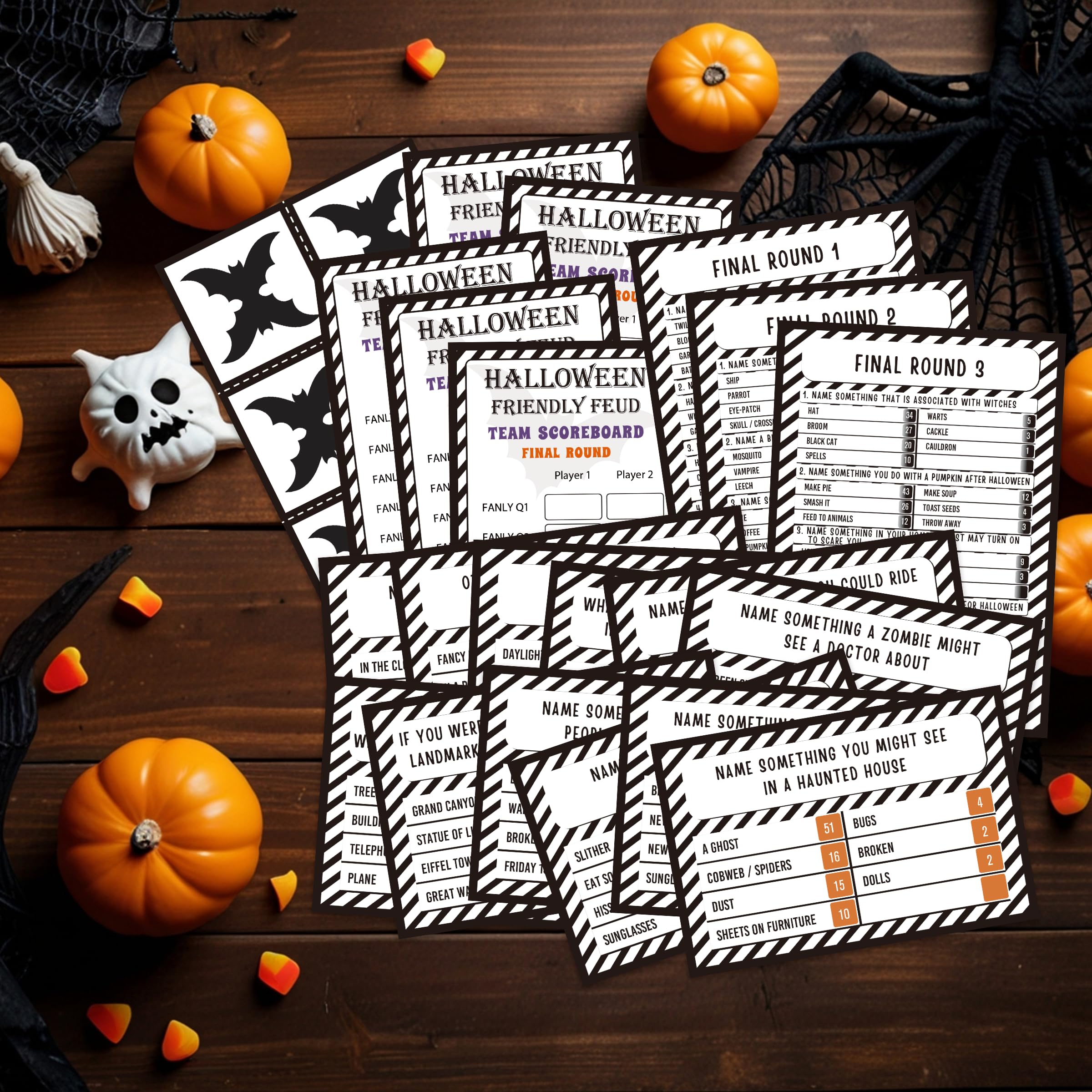 Halloween Feud Card Game - Fun Family & Adult Party Game with Quiz Questions | Perfect for Halloween Parties, Game Nights & Social Gatherings
