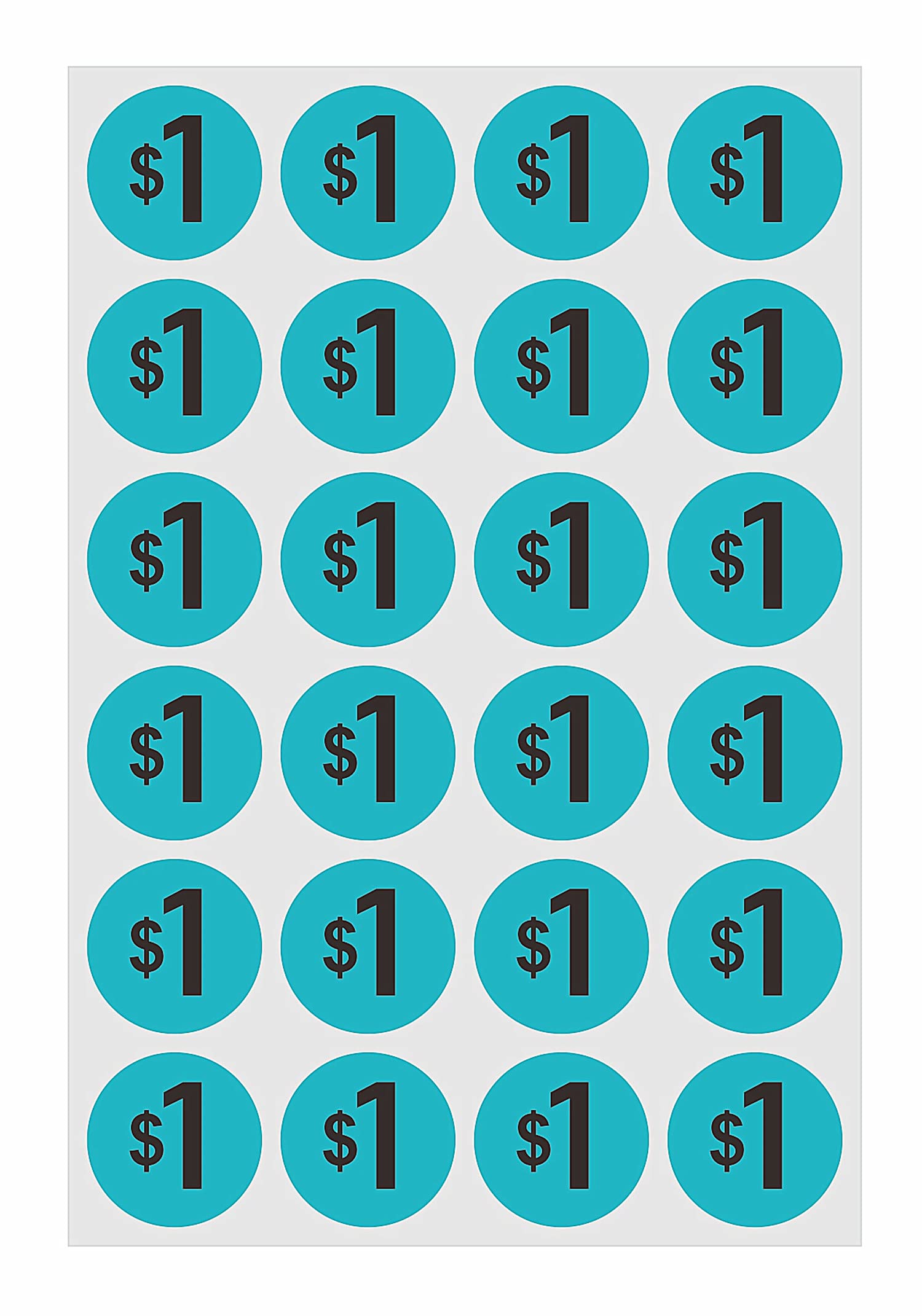 Hybsk 600-Count 3/4 Inch Garage Sale Price Stickers - Yard Sale, Rummage Sale & Clearance Labels (1 Dollar Stickers) - Perfect for Retail Pricing, Flea Markets & Thrift Store Organization
