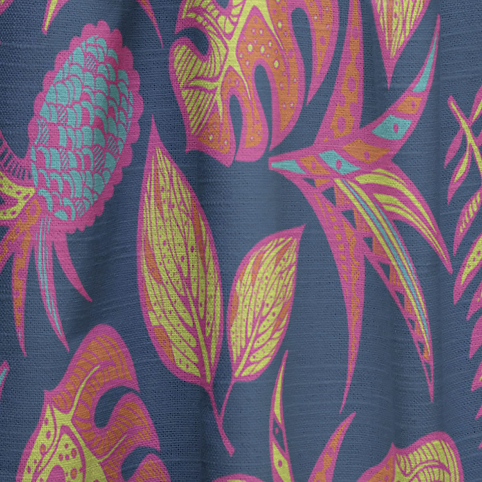 DesignQ Thermal Insulated Cartoon Tropical Pattern Curtains - Single Panel 52x84 Inches - Blackout Drapes for Bedroom & Living Room - Perfect for Kids Room, Nursery, and Tropical Themed Decor
