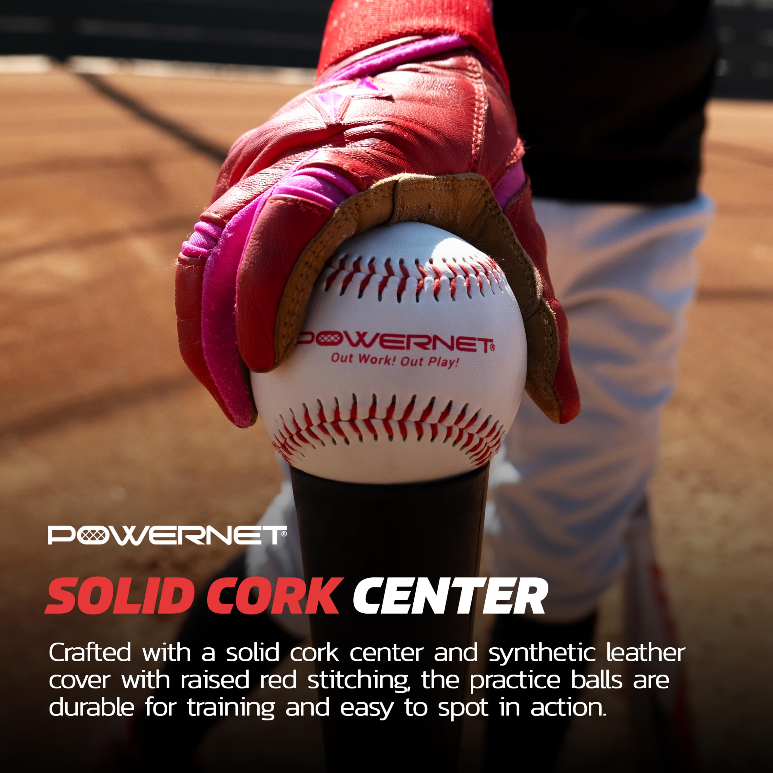 PowerNet Competition & Recreation Baseballs - 12-Pack Official Size Baseballs for Practice, Training & Games | Portable Pitching & Batting Equipment for Backyard, Field & Indoor Use