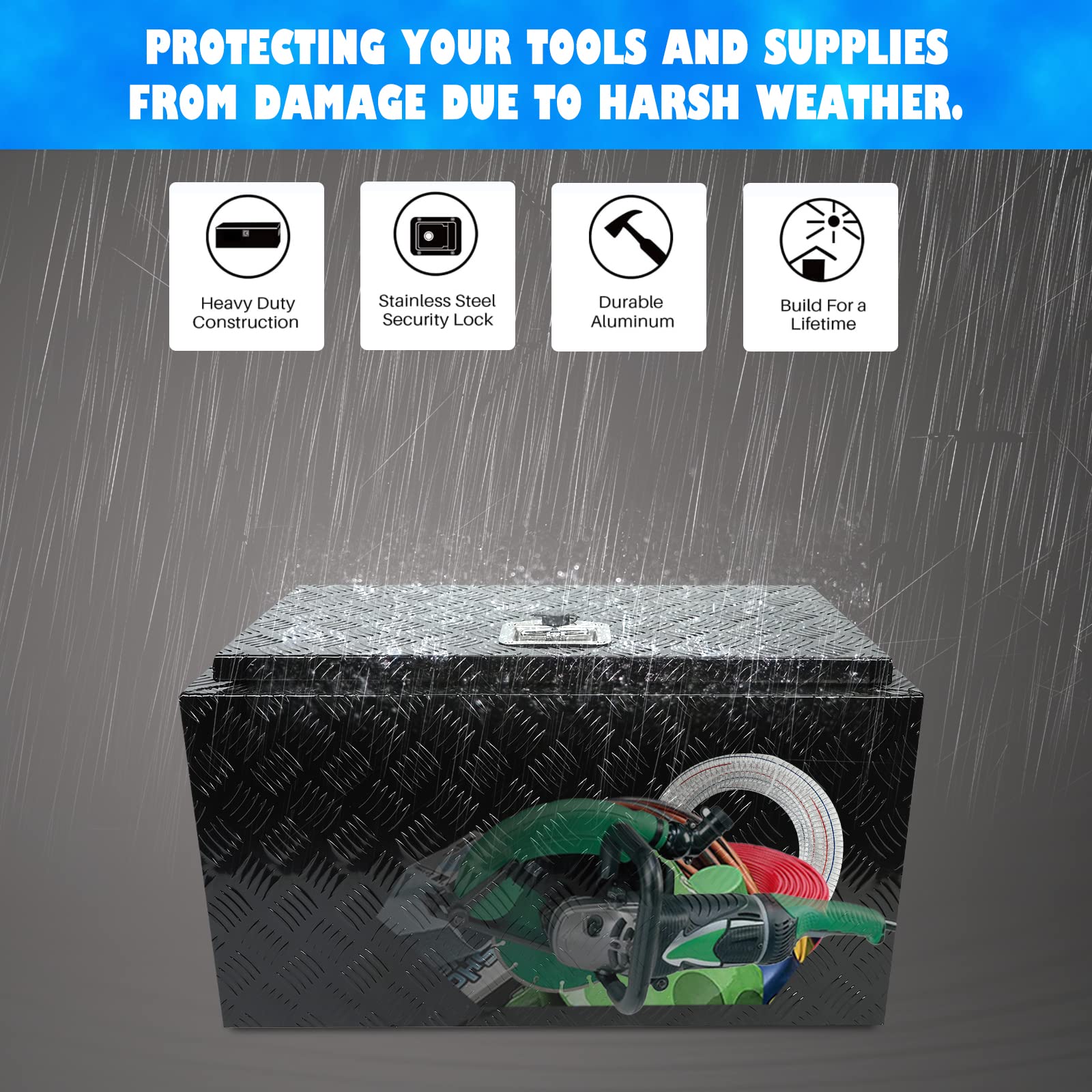 Heavy Duty 5-Bar Tread Pickup Truck Tool Box - 30