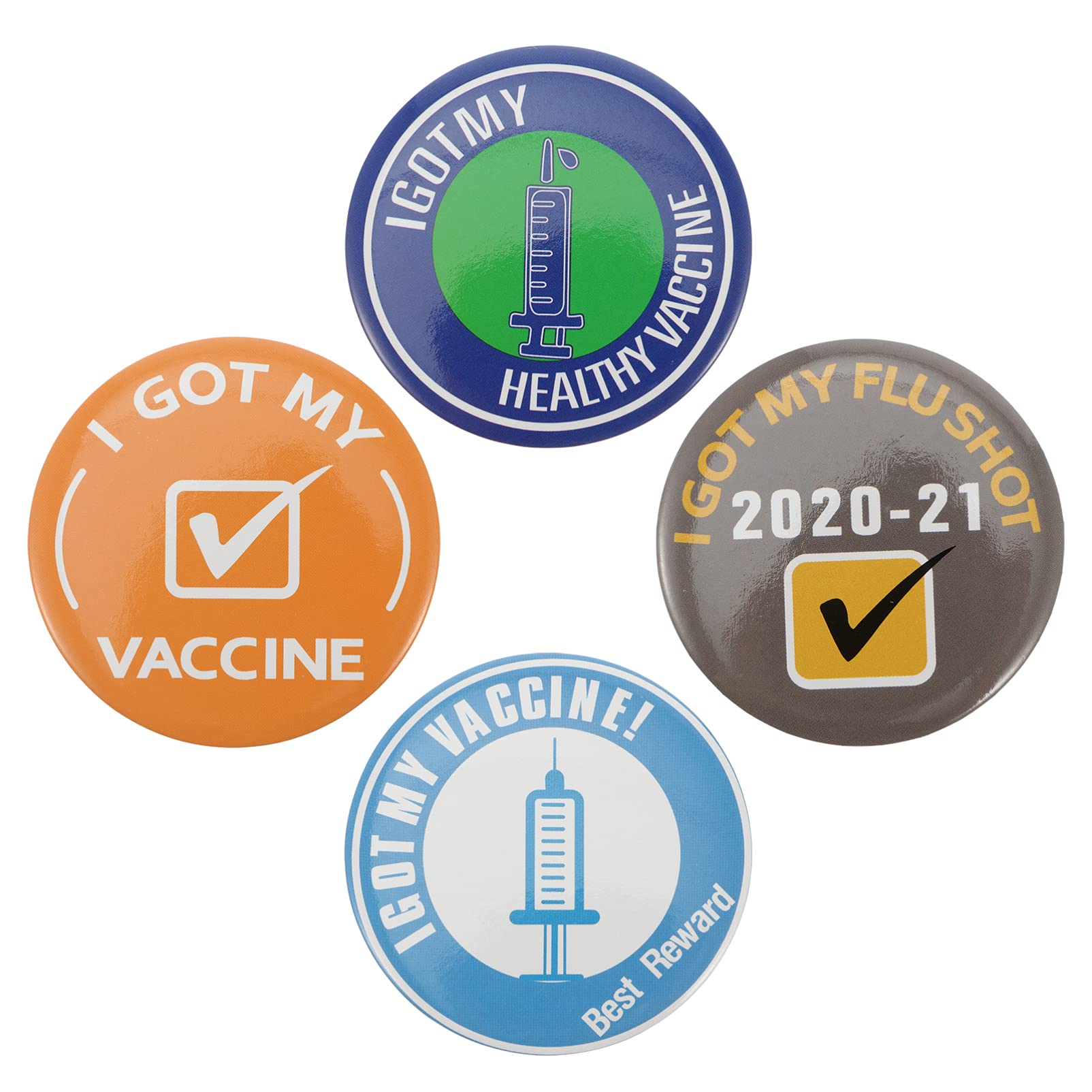 NUOBESTY 4Pcs Covid-19 Vaccine Button Pins - Got My Vaccine Badge for Doctors, Nurses & Healthcare Workers - Hospital, Clinic & Medical Staff Accessories - Perfect for Vaccination Events & Awareness Campaigns