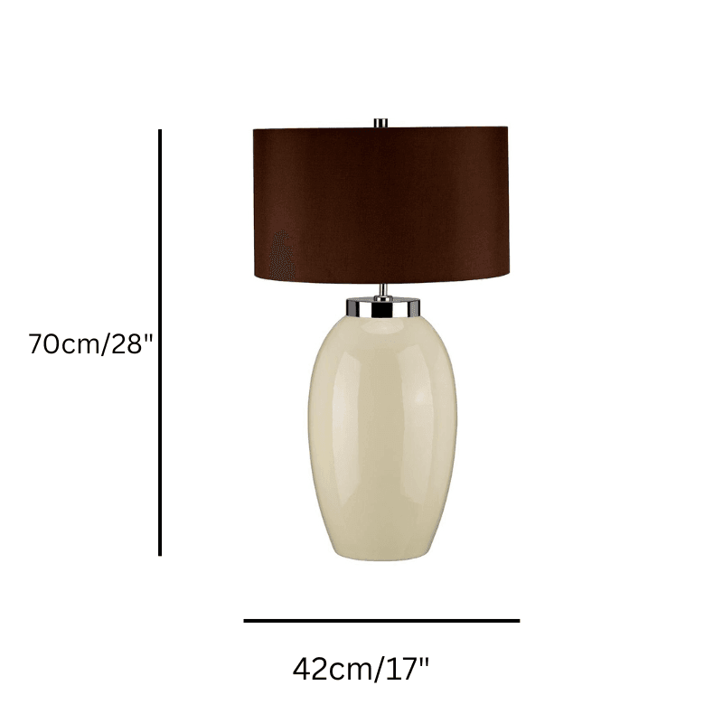 Victor Large Cream Ceramic Table Lamp - Elegant Home Decor for Living Room, Bedroom & Office - Perfect for Reading, Relaxing & Creating Cozy Ambiance