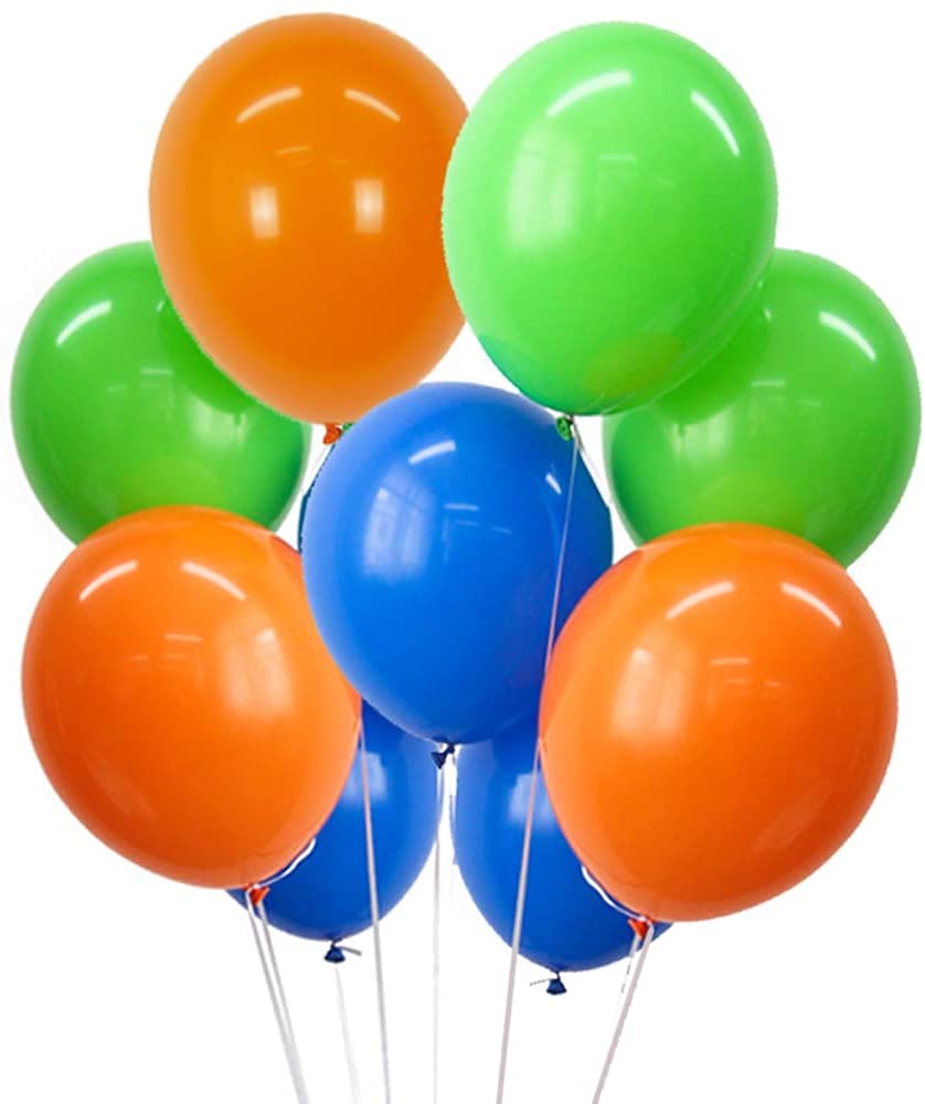 Dinosaur Theme Party Decorations - 97 Count Blue Green Orange Latex Balloons Garland for Kids Birthday, Baby Shower & Classroom Decor | Dino Party Supplies