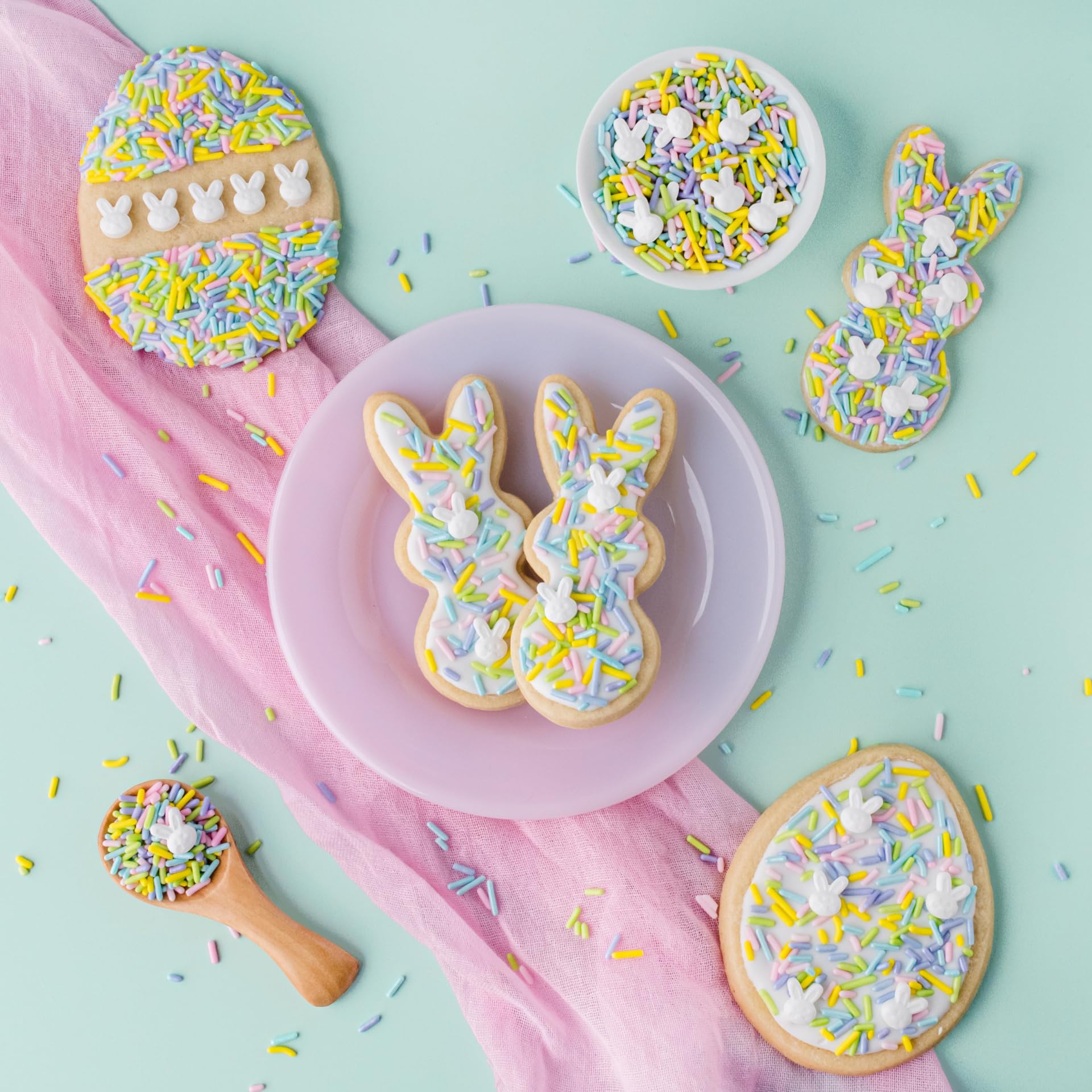 Easter Sprinkles Mix - 4 Pack Spring Shape Edible Decorations for Cakes, Cookies, Cupcakes & Ice Cream | Sweet Indeed Baking Supplies | Perfect for Easter Desserts, Party Treats & Holiday Baking