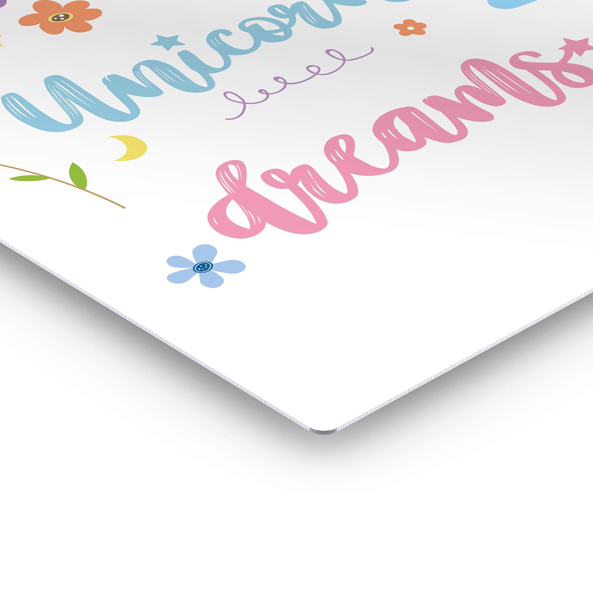 Magic Unicorn Dreams Quote Metal Wall Art - 40x30 Inch Kids Room Decor, Nursery Decor, Baby Gift with White Background | Made in USA | Perfect for Bedroom, Playroom & Birthday Presents