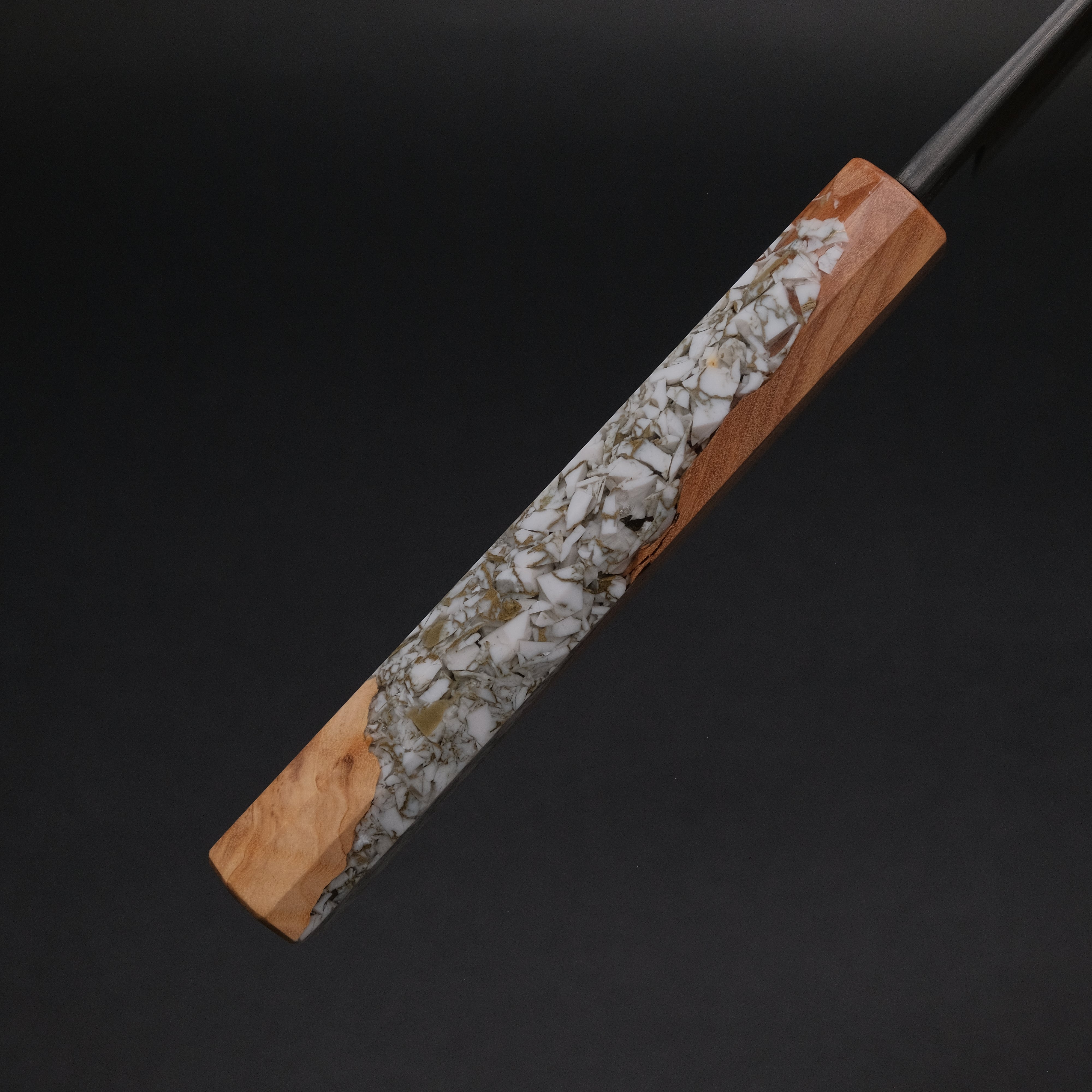 Ajikataya White #2 Matsuba Damascus Gyuto 240mm Japanese Chef Knife with Olive Wood TQPRV Handle (#06) - Perfect for Sushi, Meat Slicing & Professional Kitchen Use