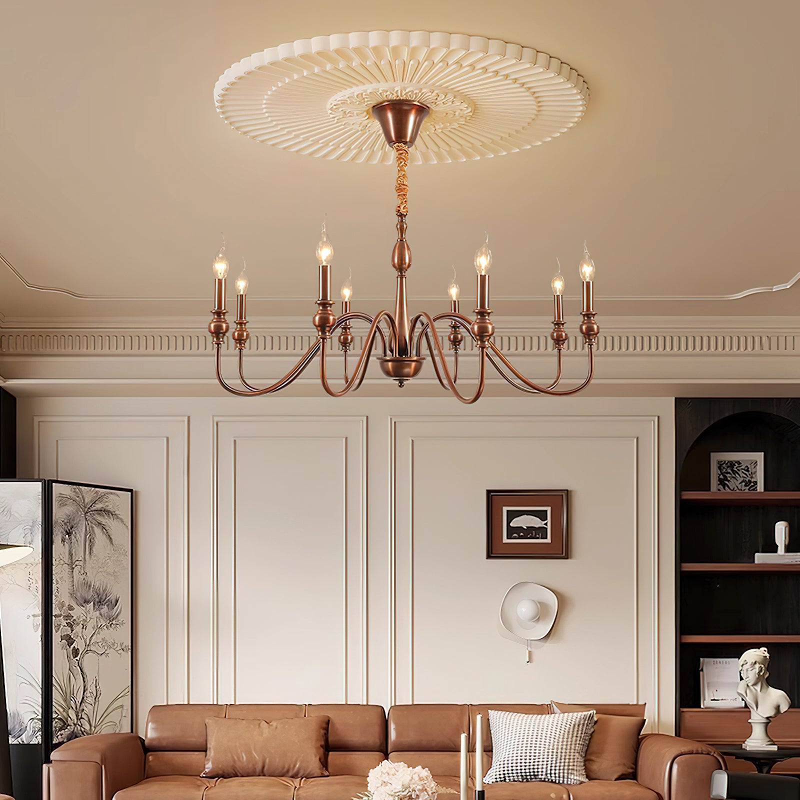 Baxton Candelabra Chandelier - Elegant 5-Light Crystal Ceiling Fixture for Dining Room, Bedroom & Living Room Lighting