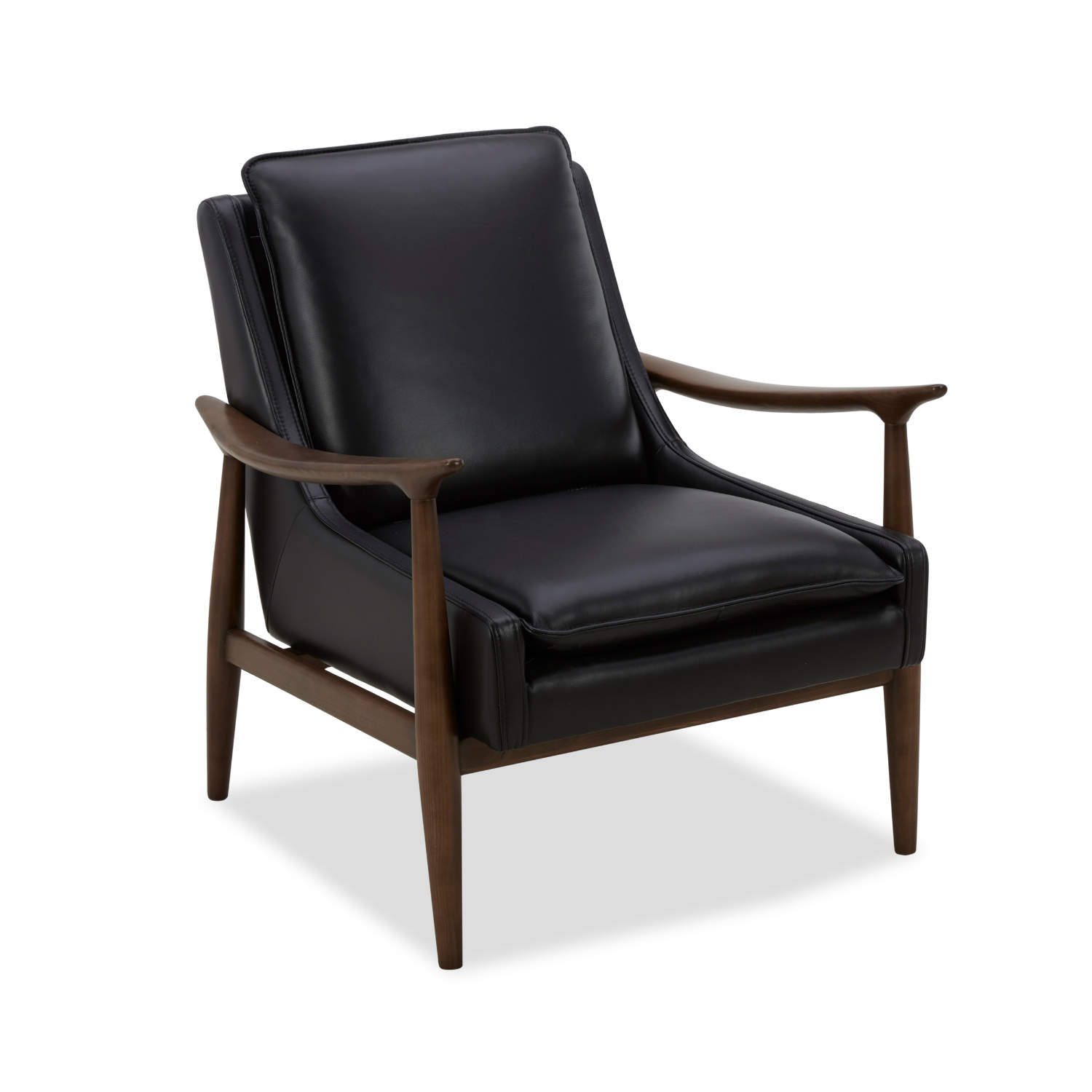 Premium Onyx Leather Nassau Lounge Chair - Modern Comfort for Living Room, Office & Lounge Areas